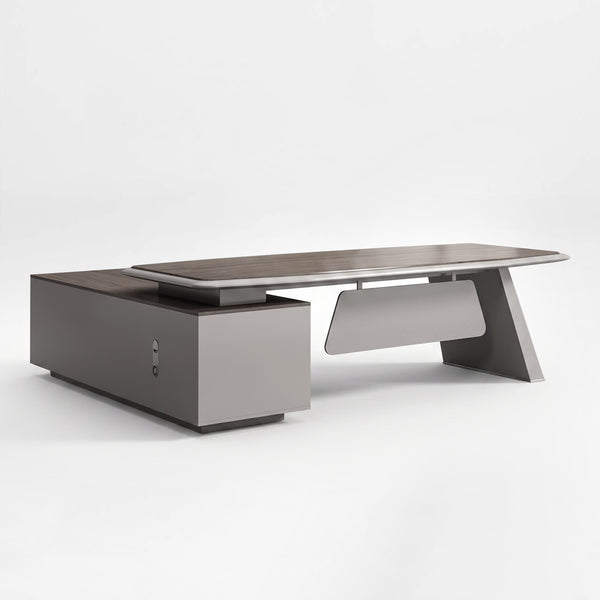 Walnut Grain & Khaki Executive President Desk