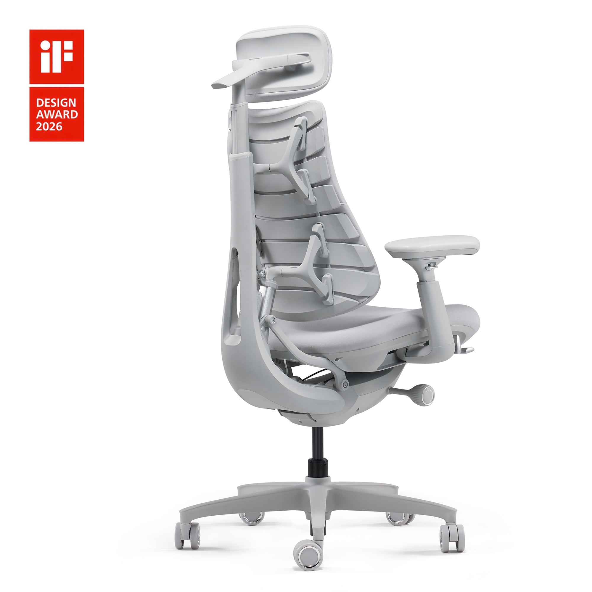 LiberNovo Omni Ergonomic Office Chair featuring Bionic FlexFit Backrest for Dynamic Spinal Support, Space Grey