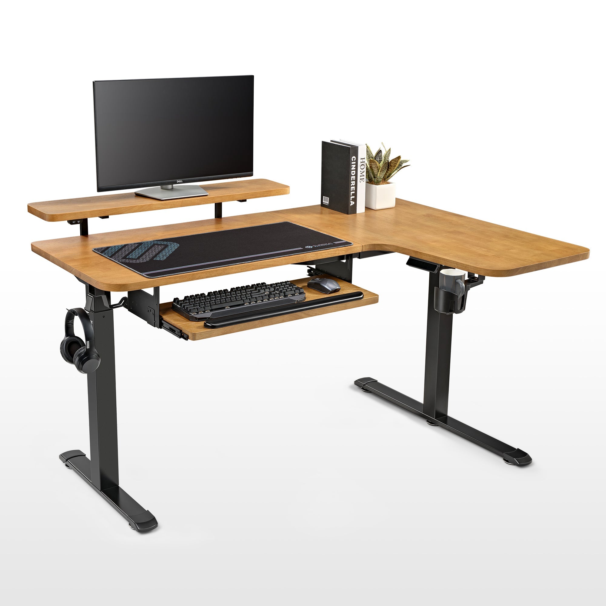 L-Shaped Standing Desk with Accessories Set (60"x23")