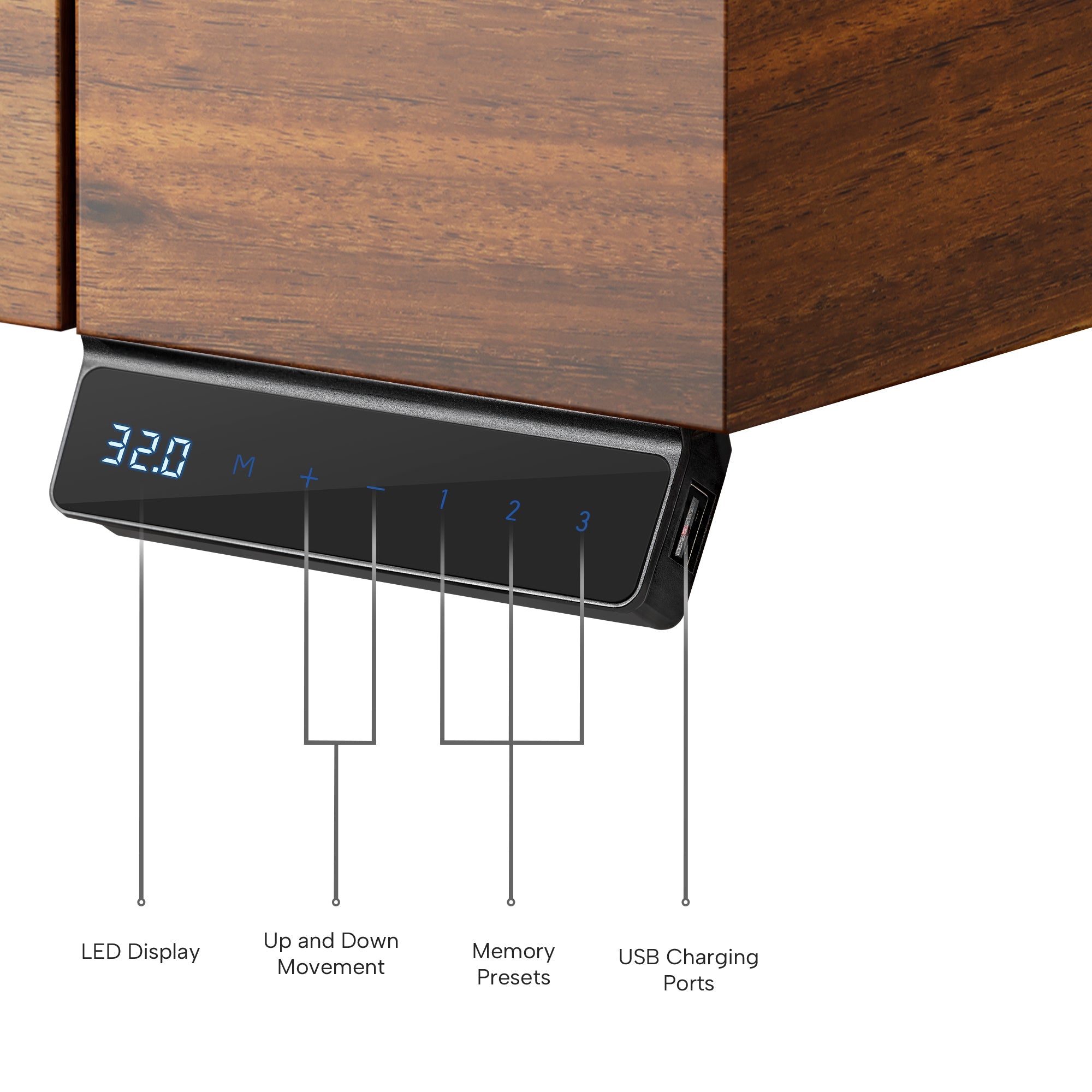 Faux Saddle Leather Adjustable Standing Desk (55"x23")