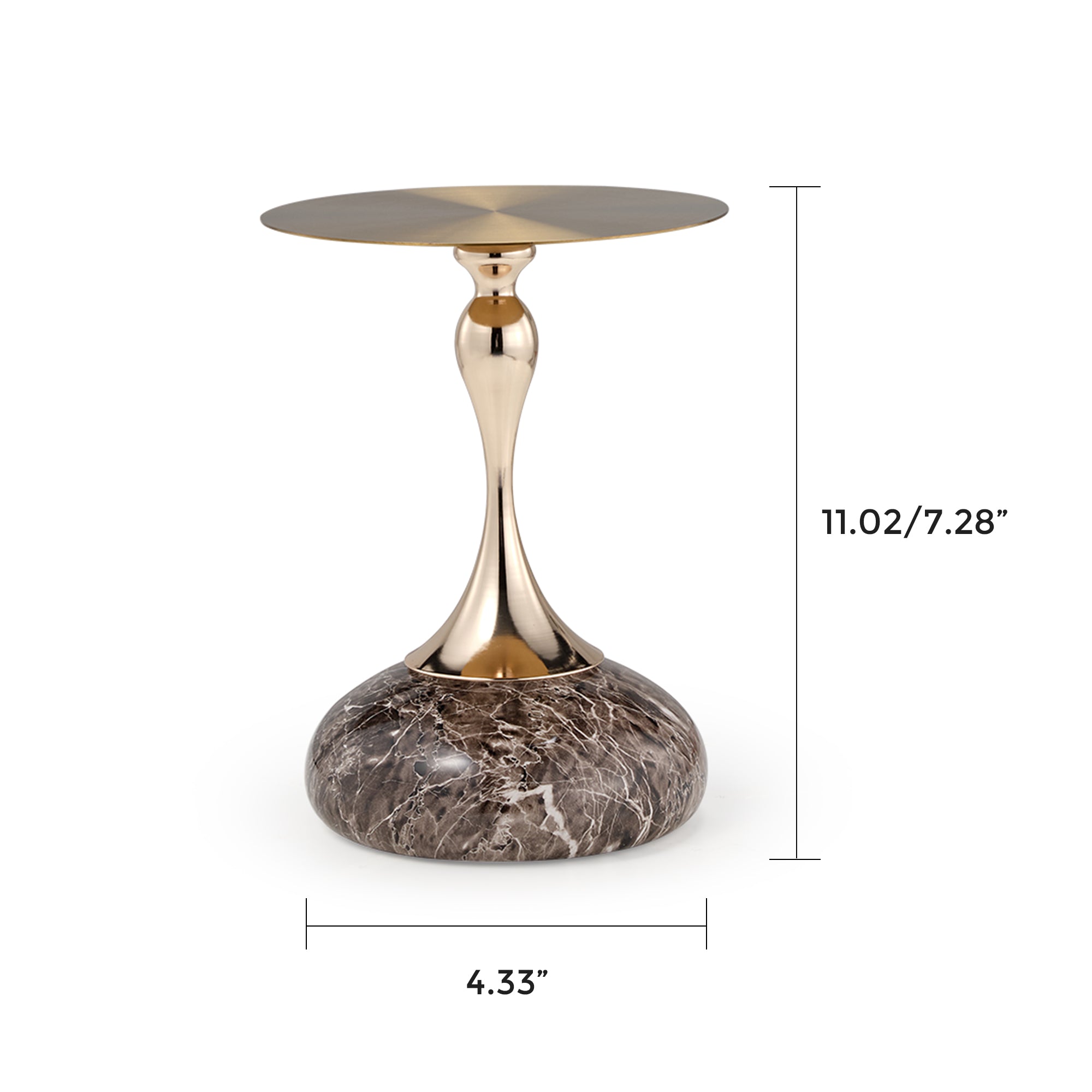 15" Round Metal Top Side Table