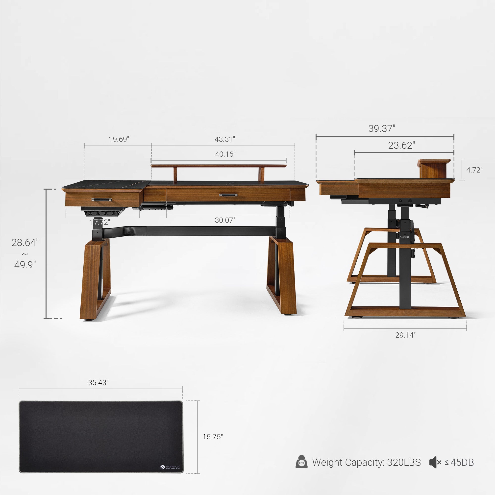 Ark Pro L-Shaped Standing Desk (63"x23")
