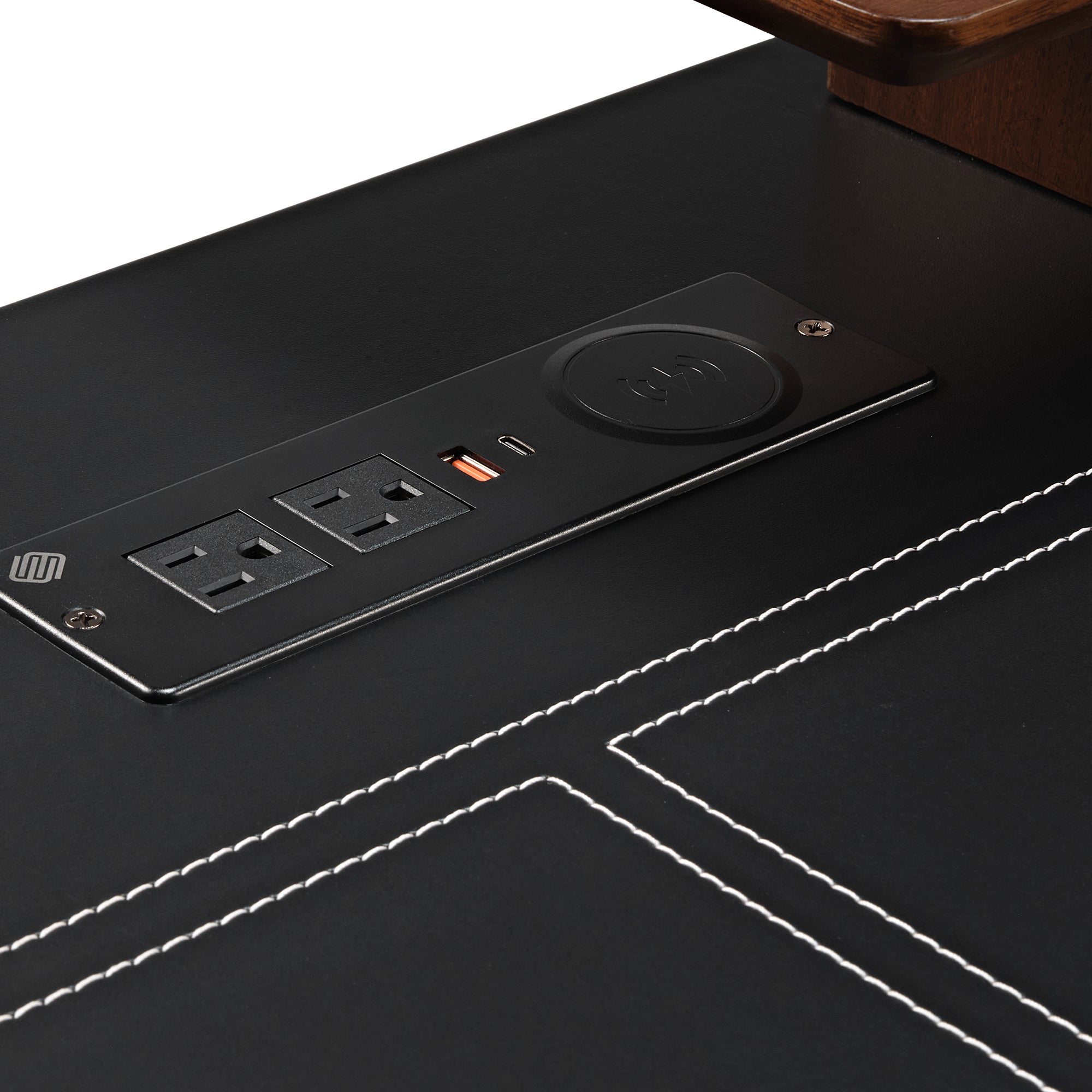 Faux Saddle Leather Adjustable Standing Desk (55"x23")