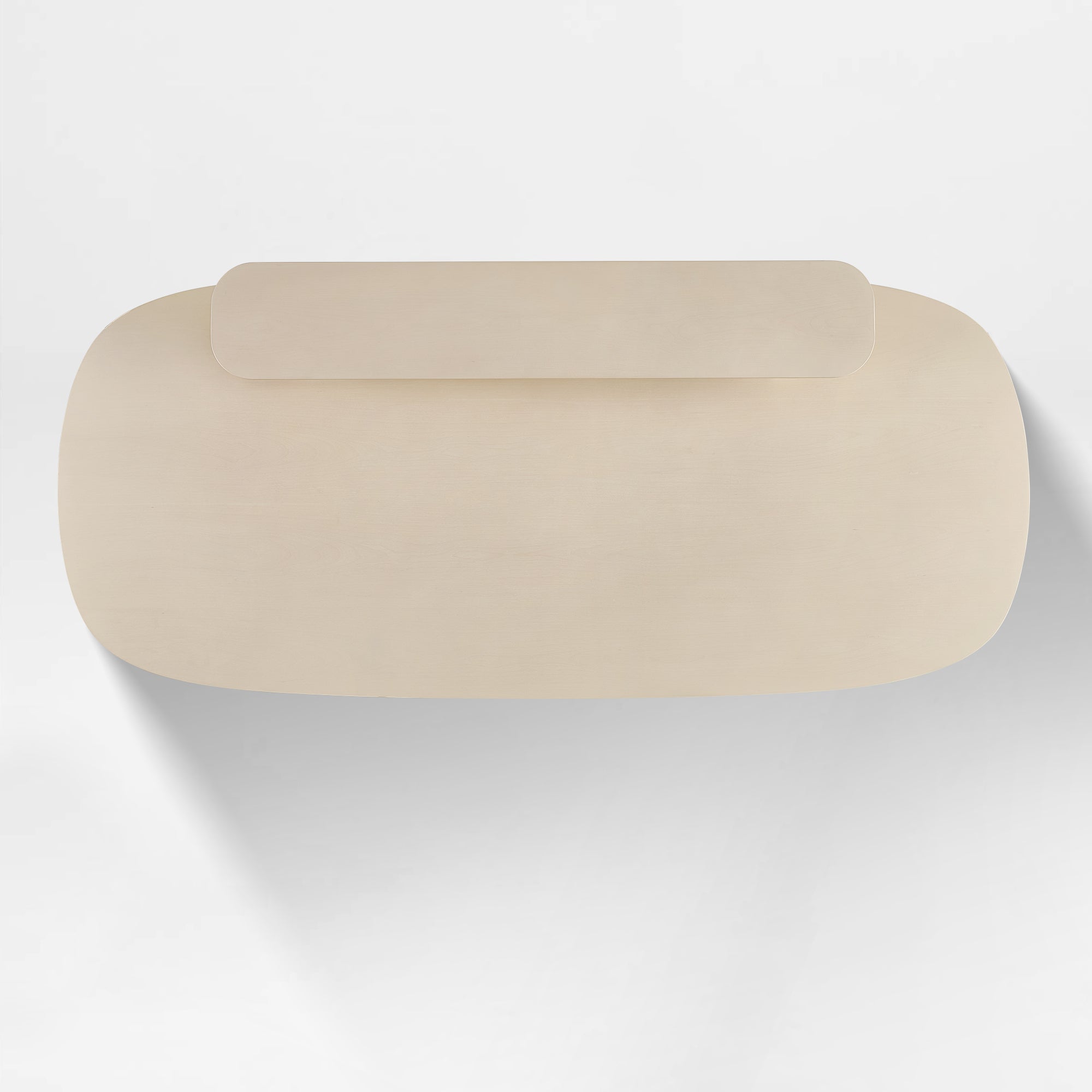 Eureka Ergonomic Opal Oval Executive Standing Desk, Light Beige Finish - Top View.