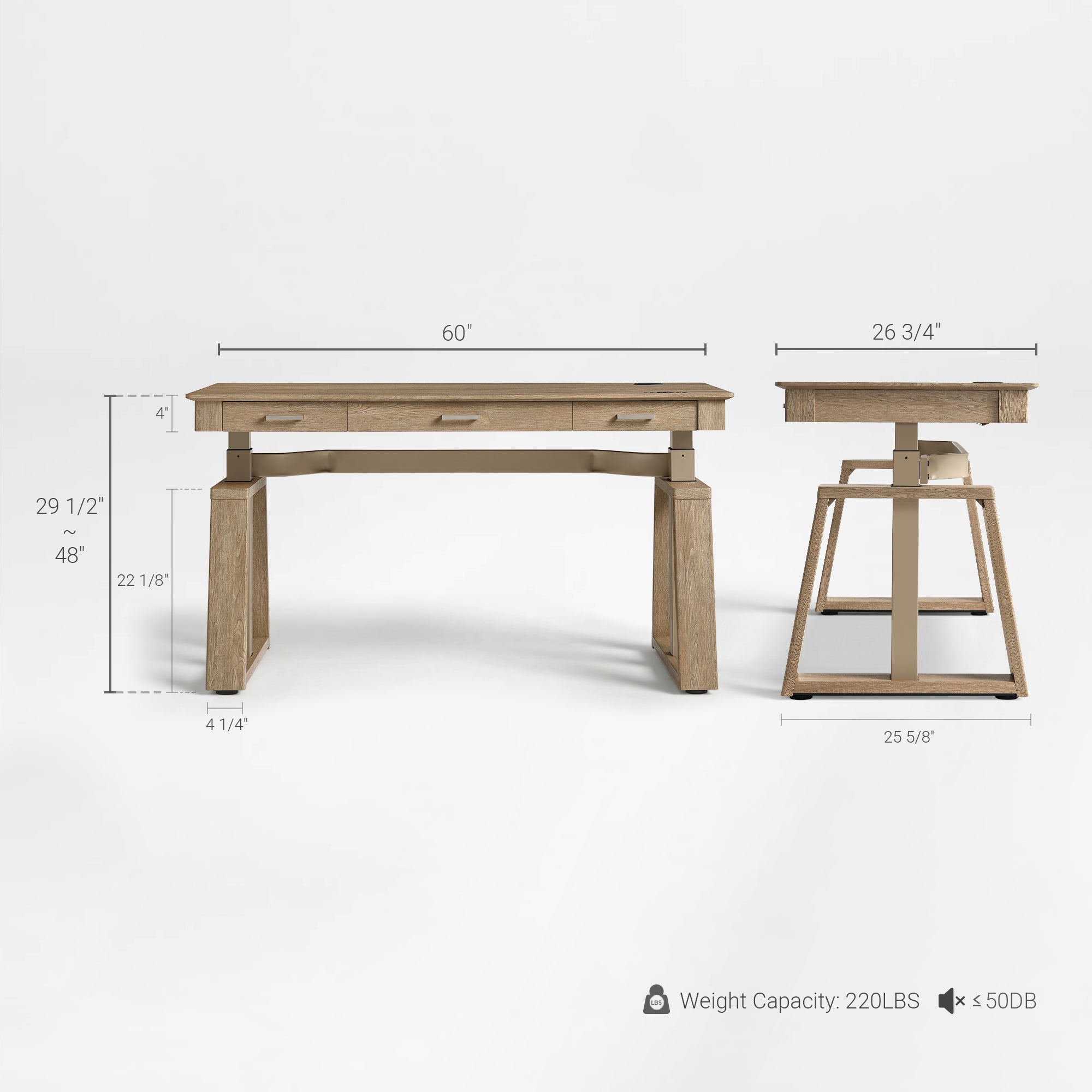 Ark EL Executive Standing Desk (60"x26")