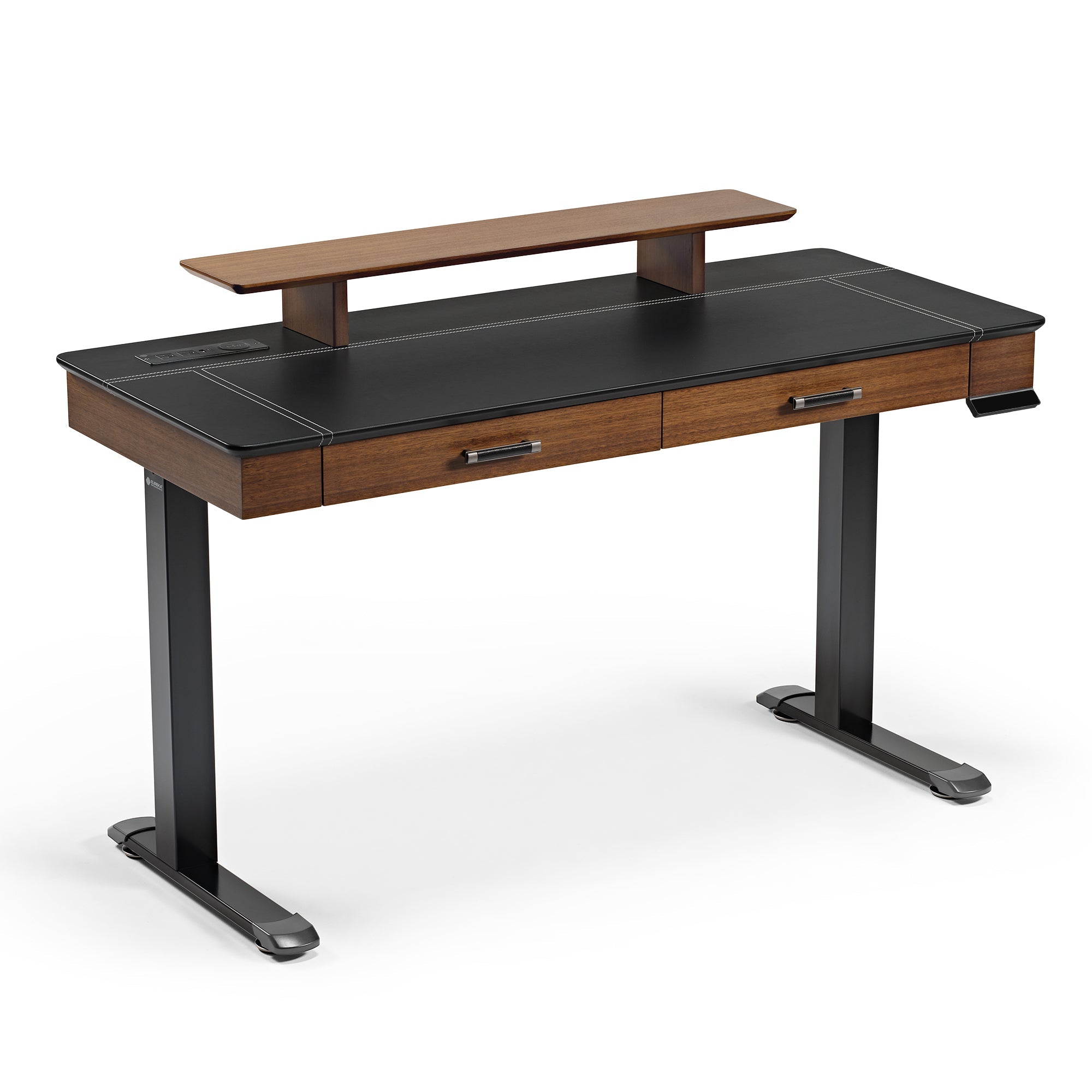 Faux Saddle Leather Adjustable Standing Desk (55"x23")