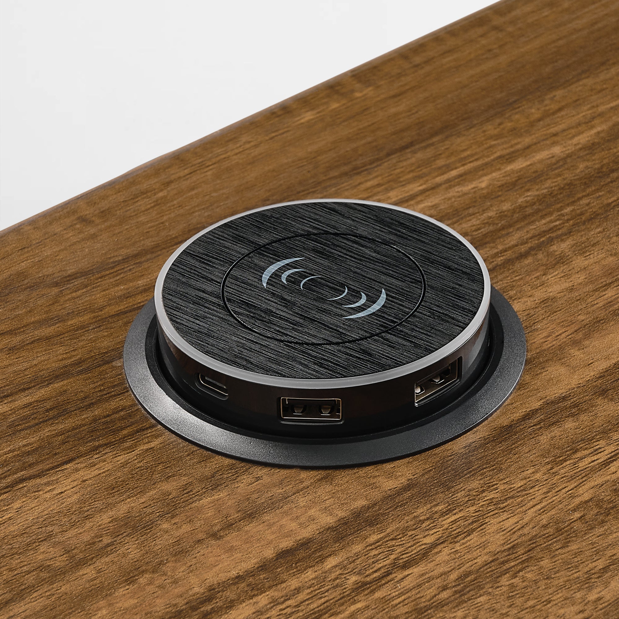 Eureka Ergonomic Ark ES Executive Desk Built-in Wireless Charger and Desktop Power Strip with USB.