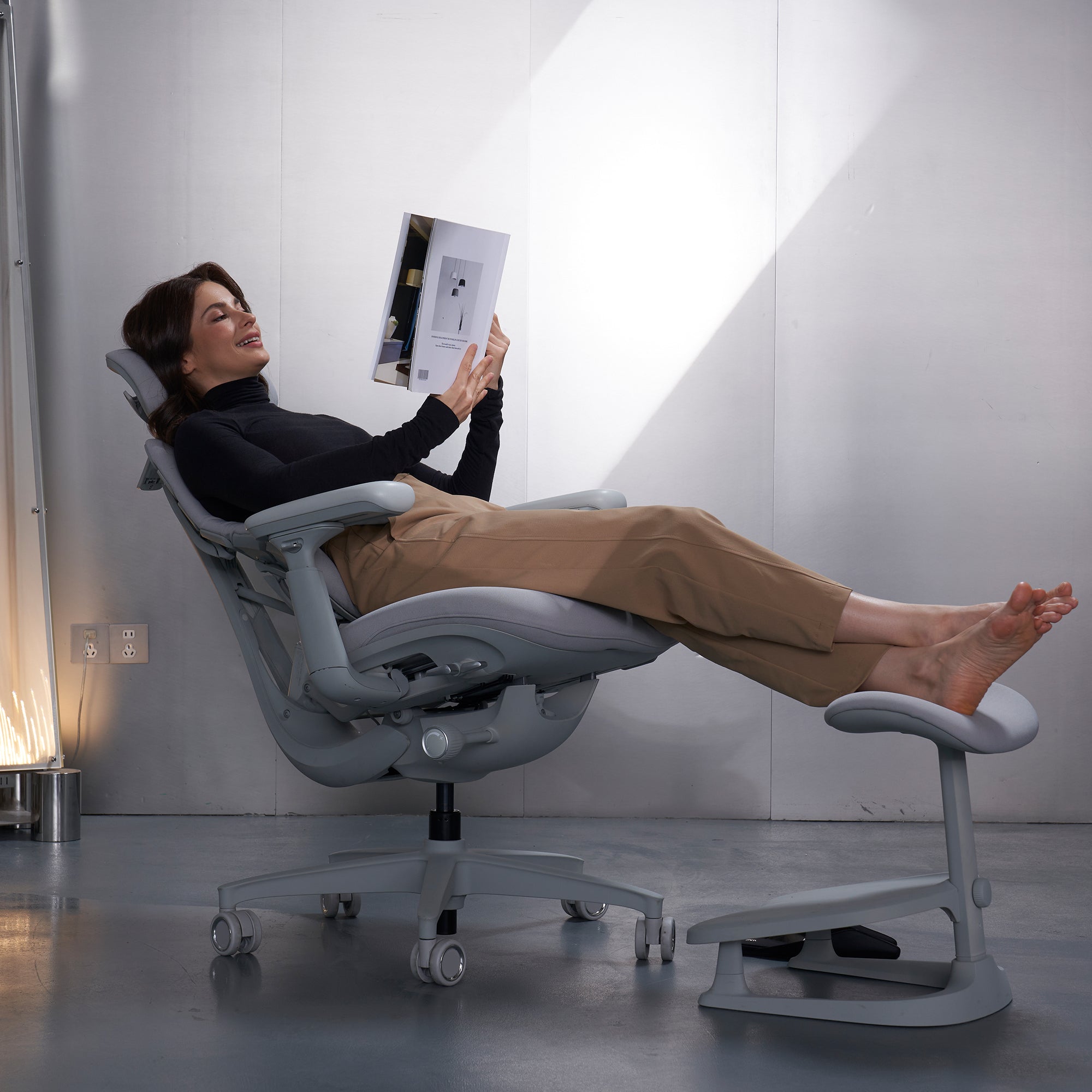 LiberNovo Omni in Home Office,  Ergonomic Office Chair for All-day Executive Use, Space Grey