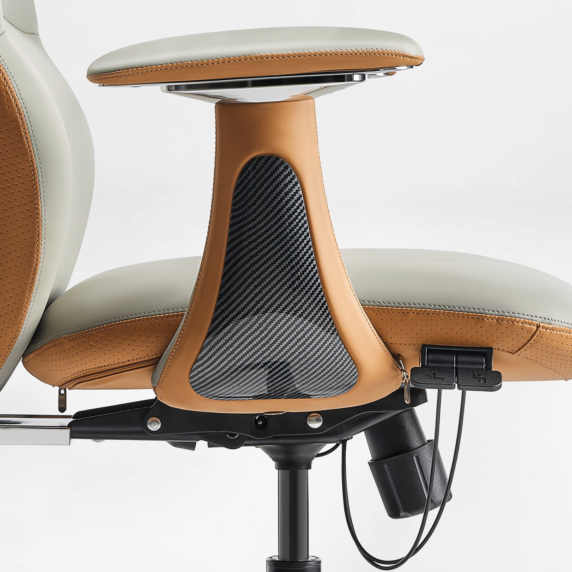 Eureka Ergonomic Cruz Faux Leather Executive Office Chair with a polished aluminum five-star base and Class-4 gas lift