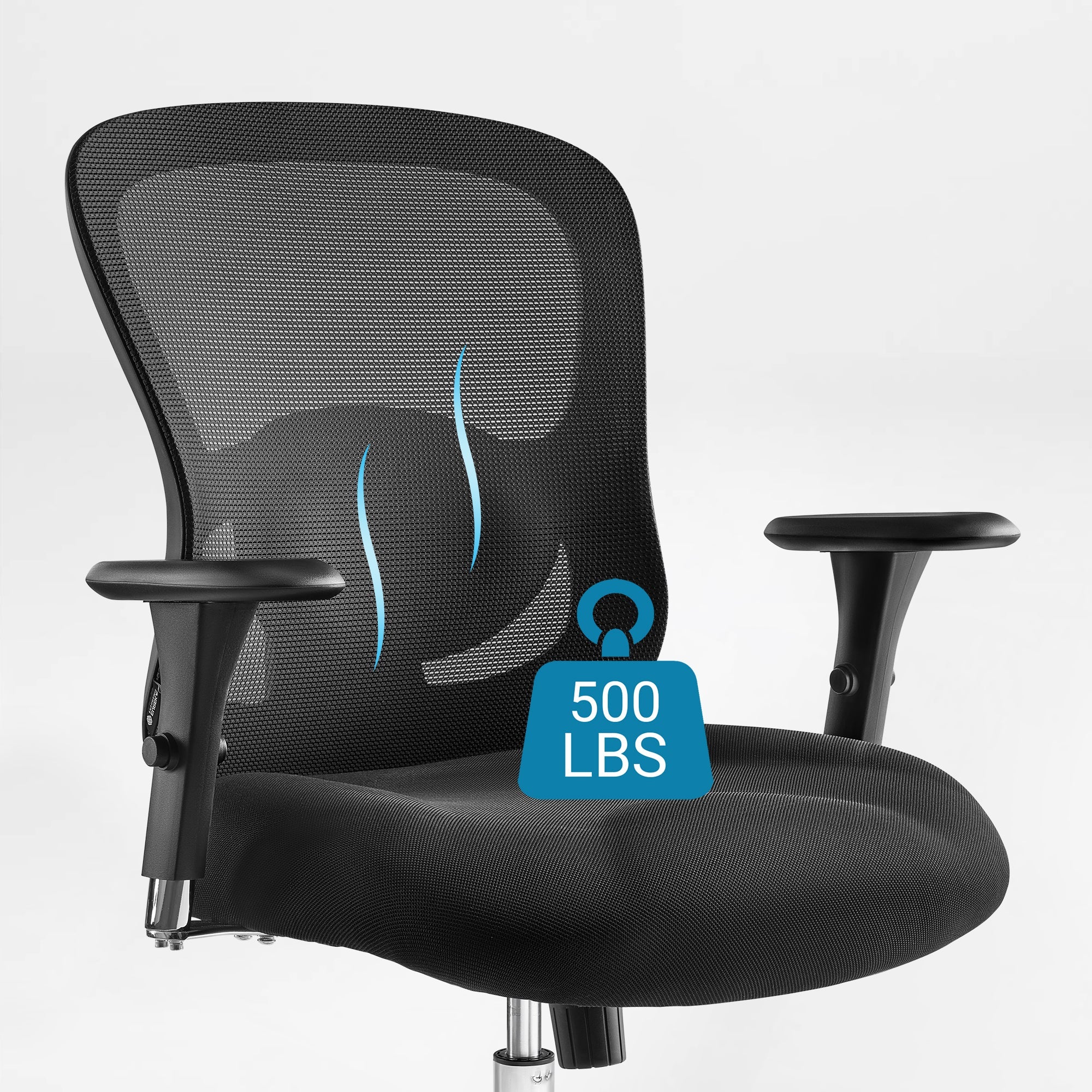 Eureka Ergonomic HOSS Big & Tall Heavy Duty Mesh Ergonomic Office Chair,Black 500 LBS