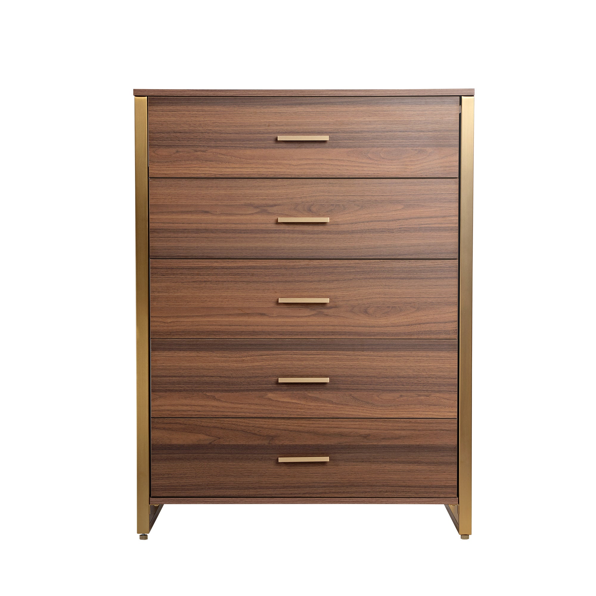 42" Chest 5-Drawers Dresser Accent Cabinet Walnut