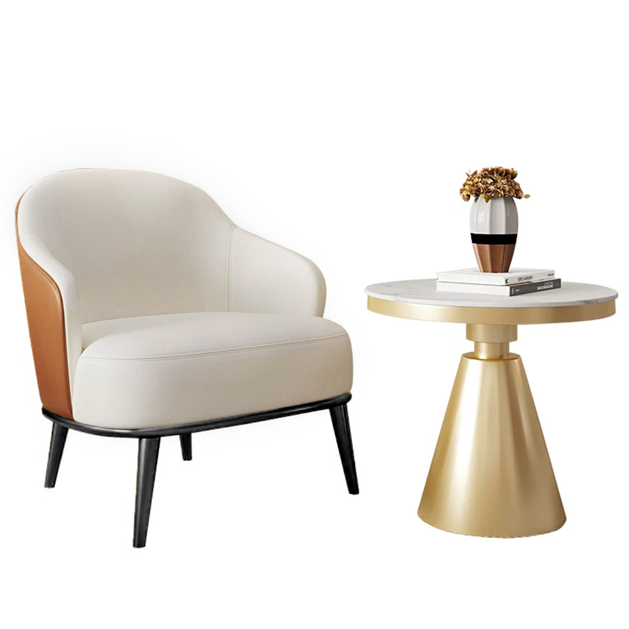 Modern Two-Tone Upholstered Armchair