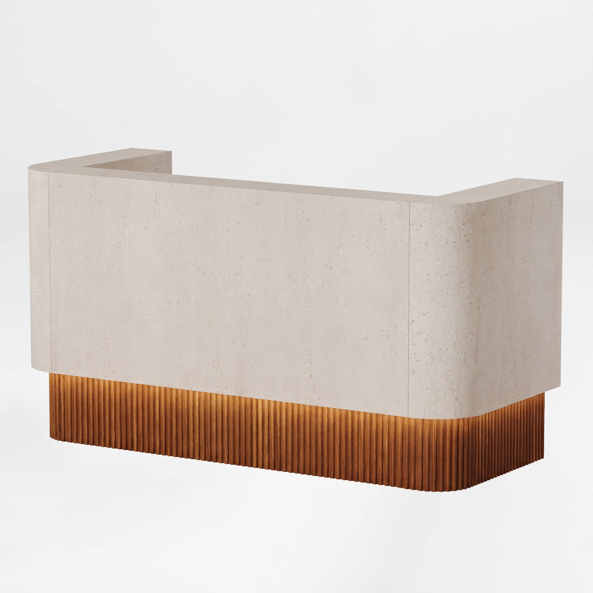 Eureka Ergonomic contemporary reception desk guest side in stone finish