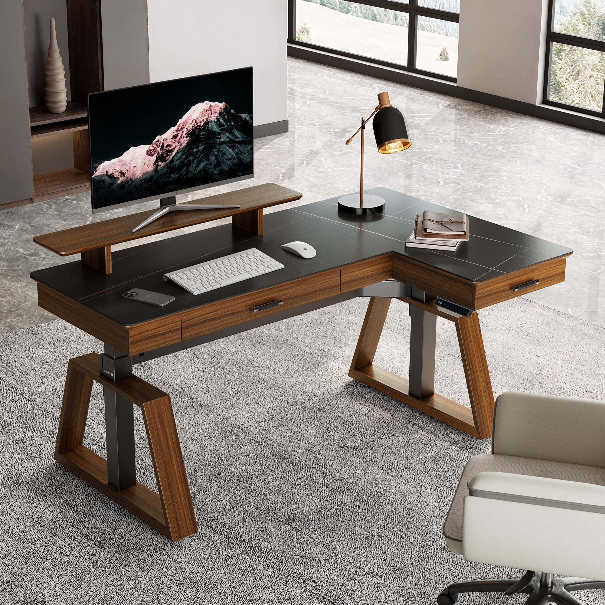 Ark Pro L-Shaped Standing Desk (63"x23")