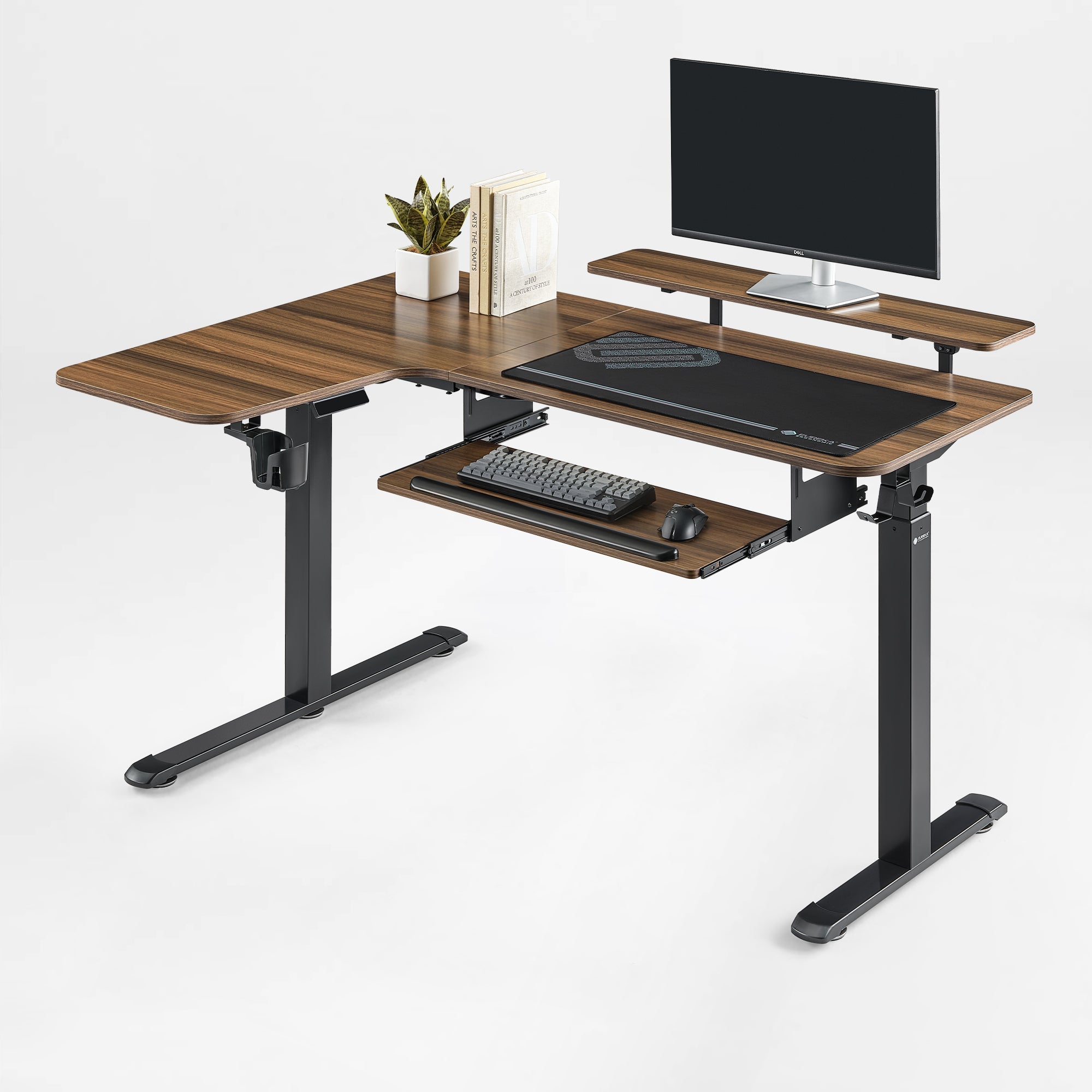 L-Shaped Standing Desk with Accessories Set (60"x23")