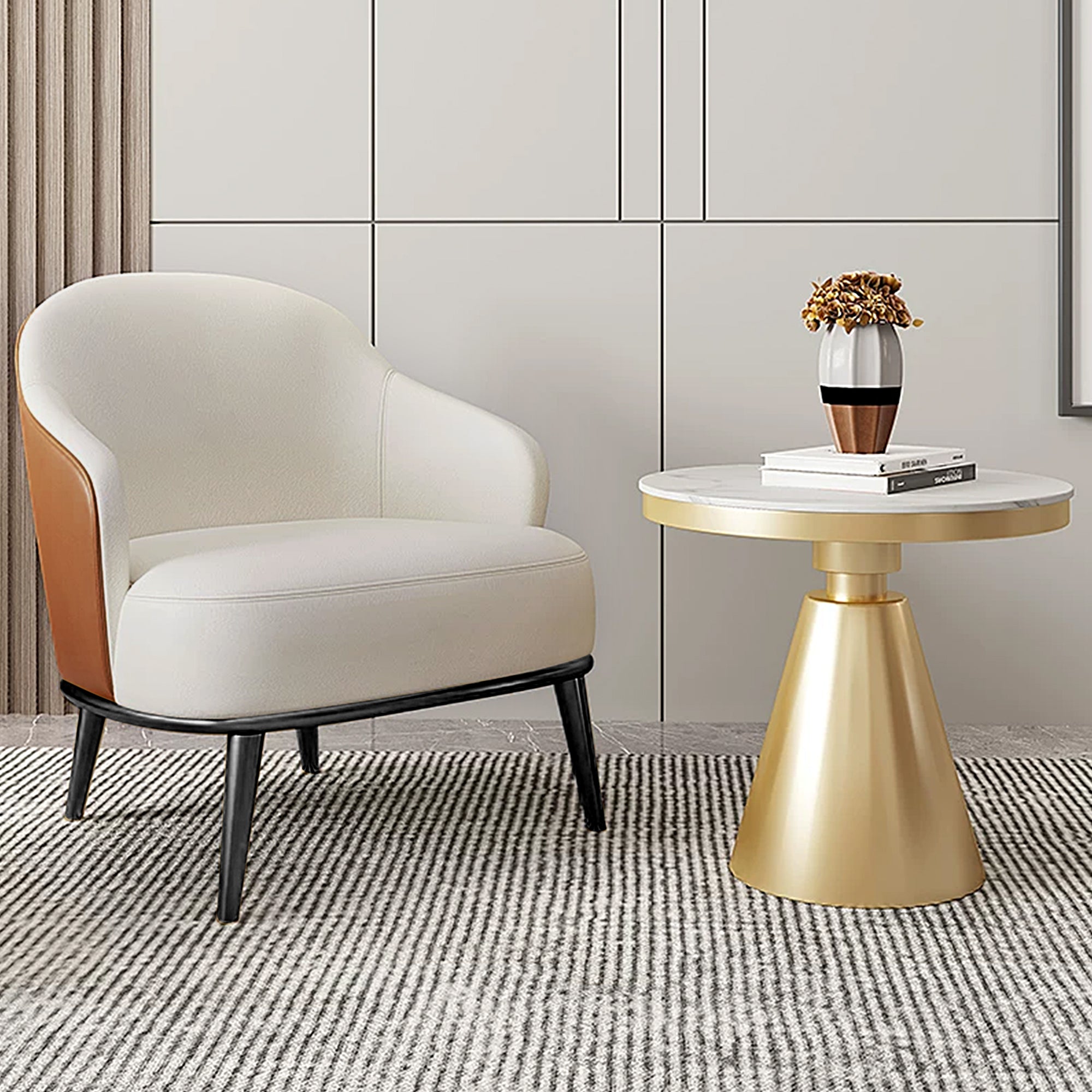 Modern Two-Tone Upholstered Armchair