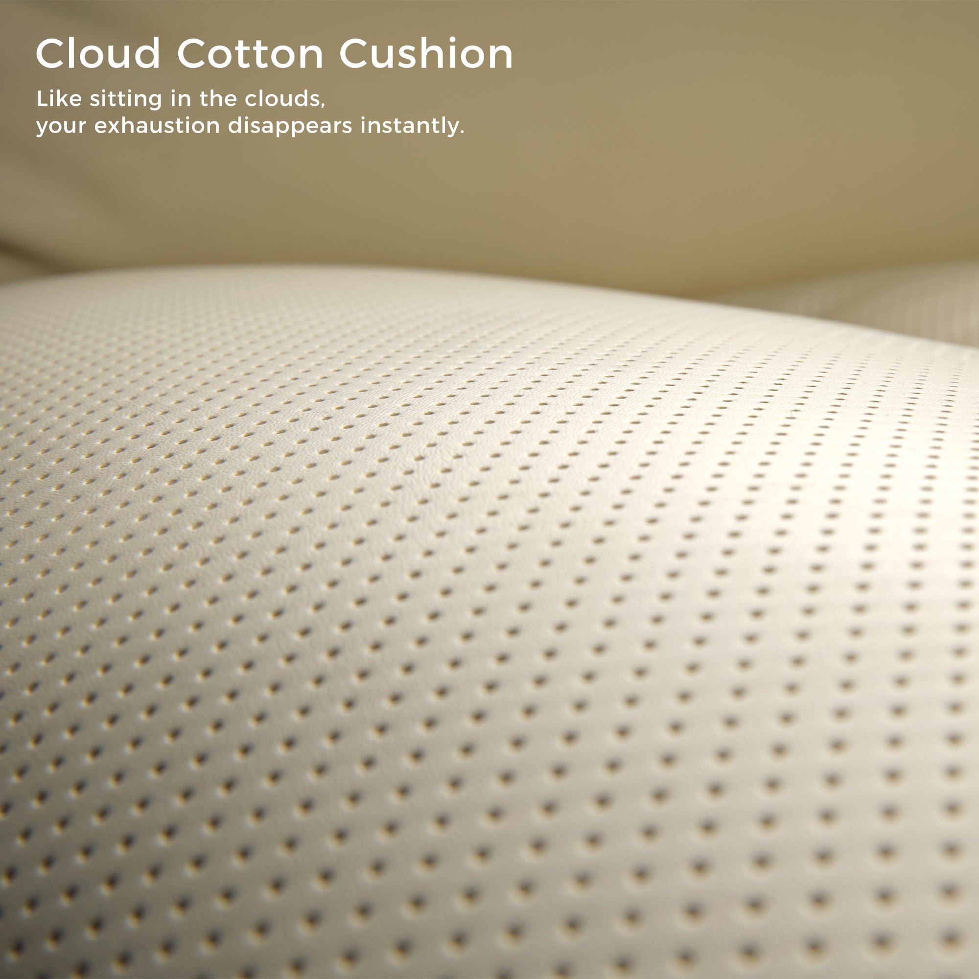 Royal Executive Office Chair Cloud Cotton Cushion - Soft, Perforated Beige Leather for Comfort.