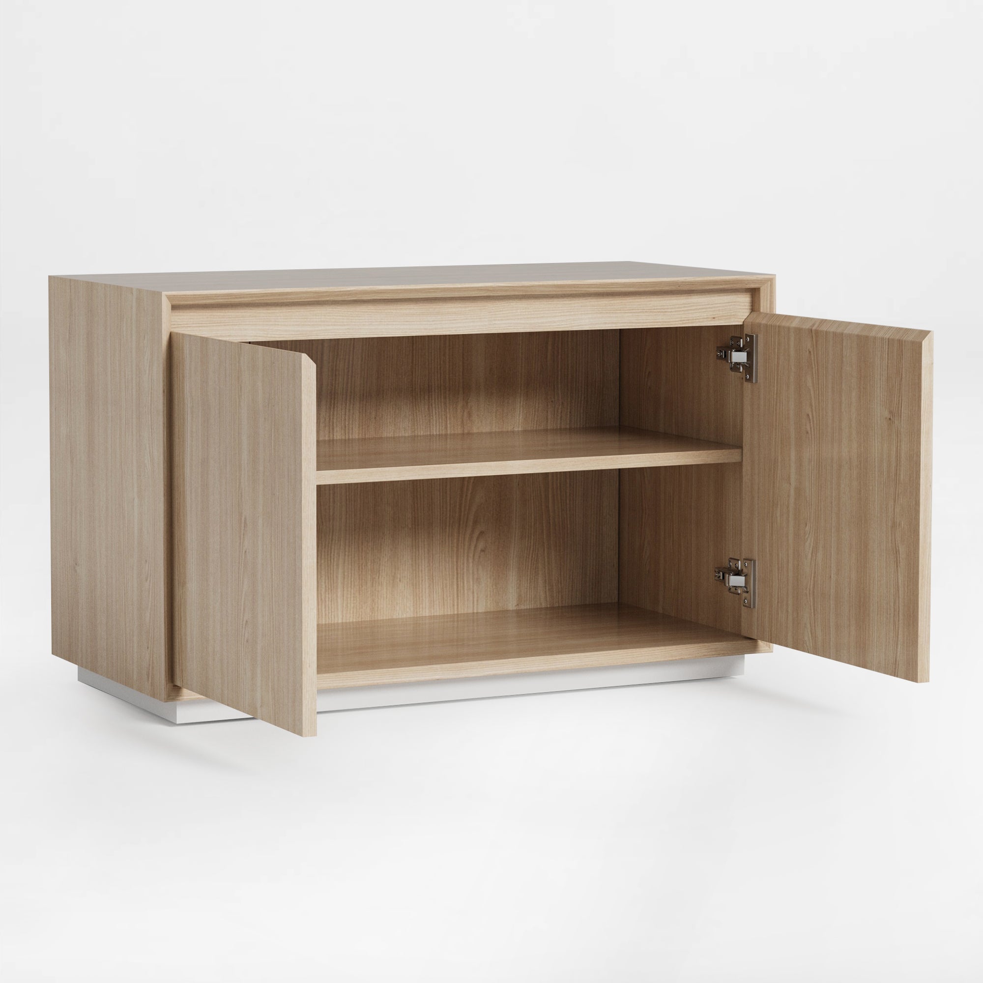 Zen Pro Executive Desk Wooden Cabinet With Drawers and Shelves. Light Wood Finish for Office Storage.
