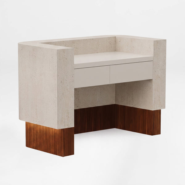 Eureka Ergonomic contemporary reception desk staff side with two drawers