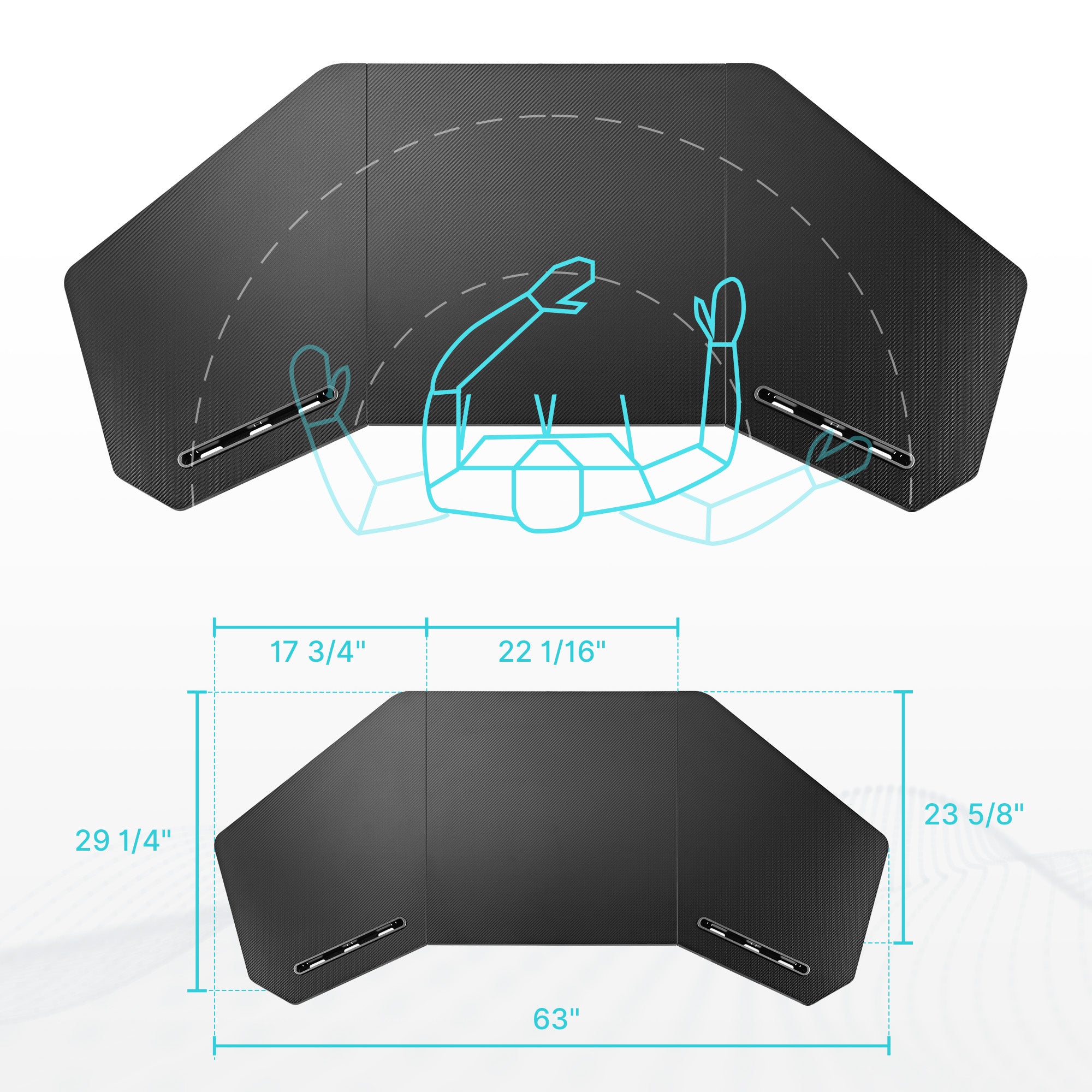 Aero Wing Shaped Studio Desk  (63" & 72'')