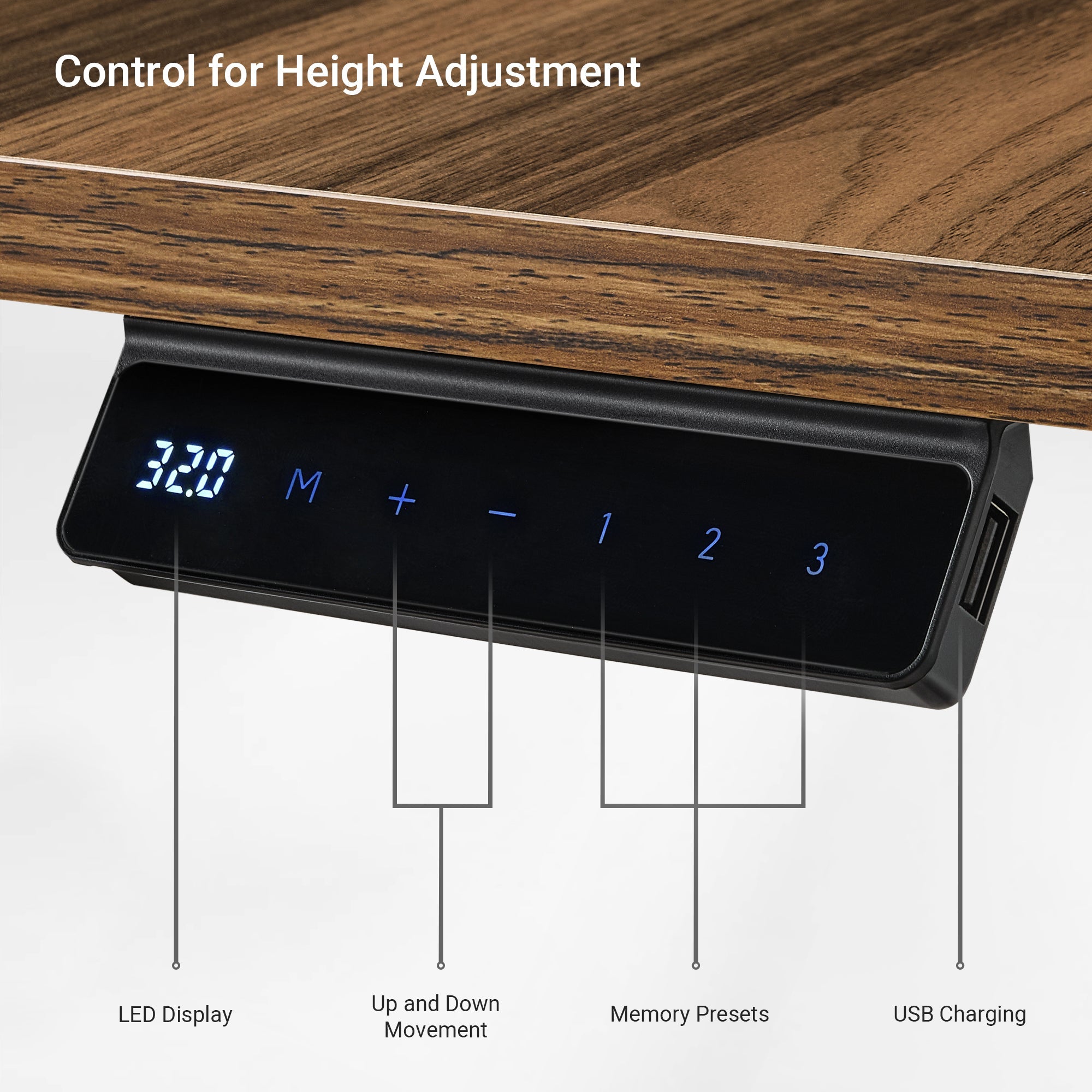 U-Shaped Standing Desk with Accessories Set (74"x23")