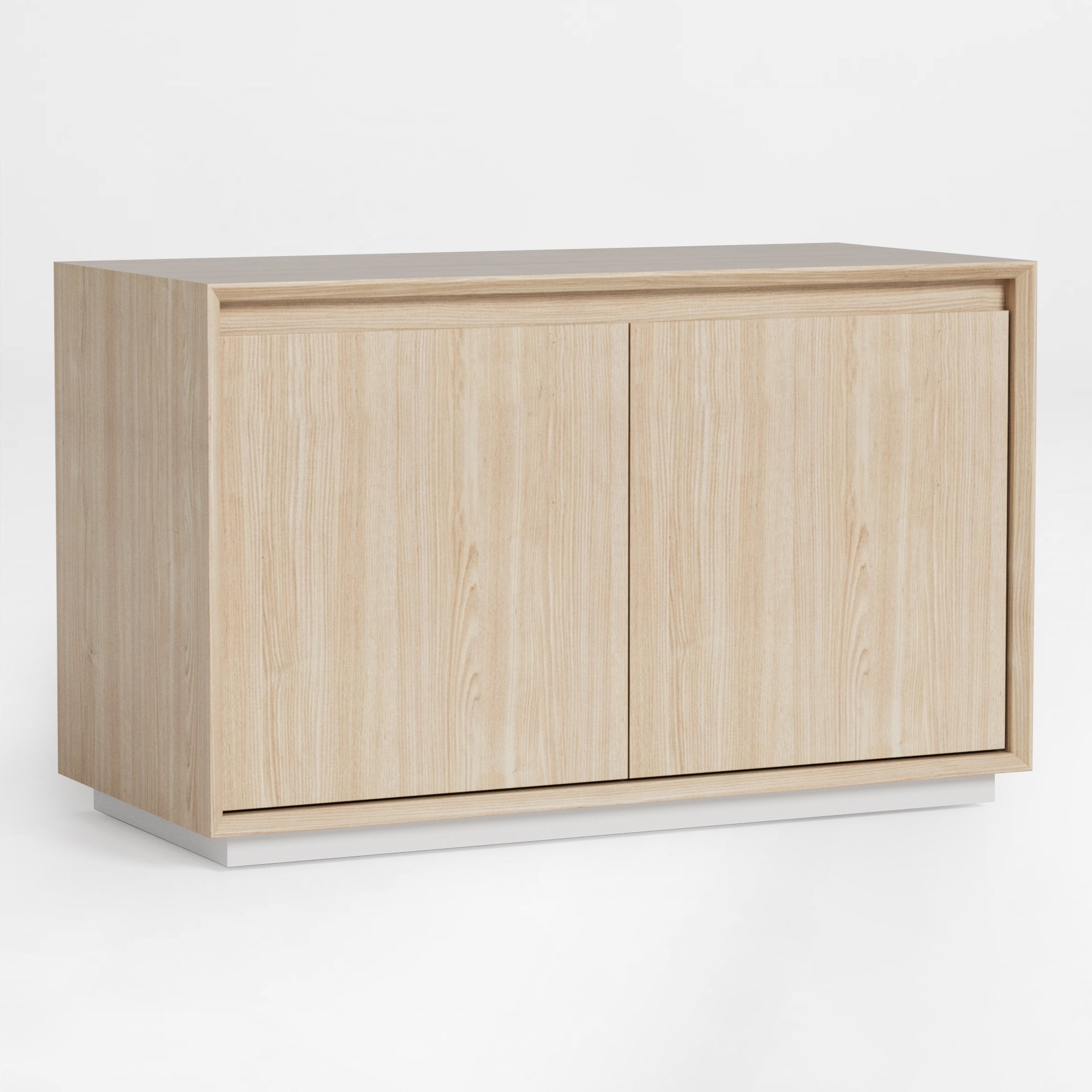 Zen Pro Executive Desk Wooden Cabinet With a Light Wood Finish.