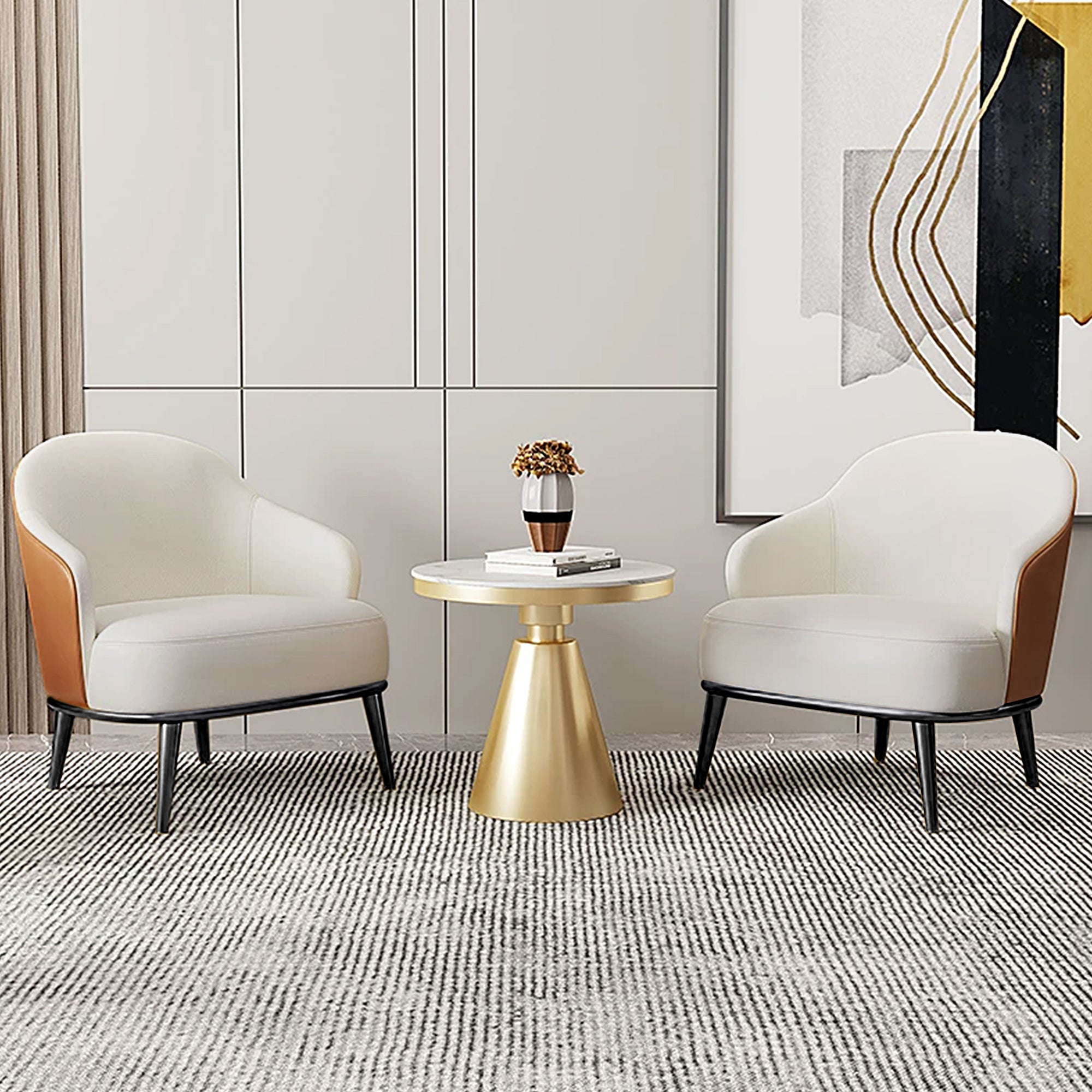 Modern Two-Tone Upholstered Armchair