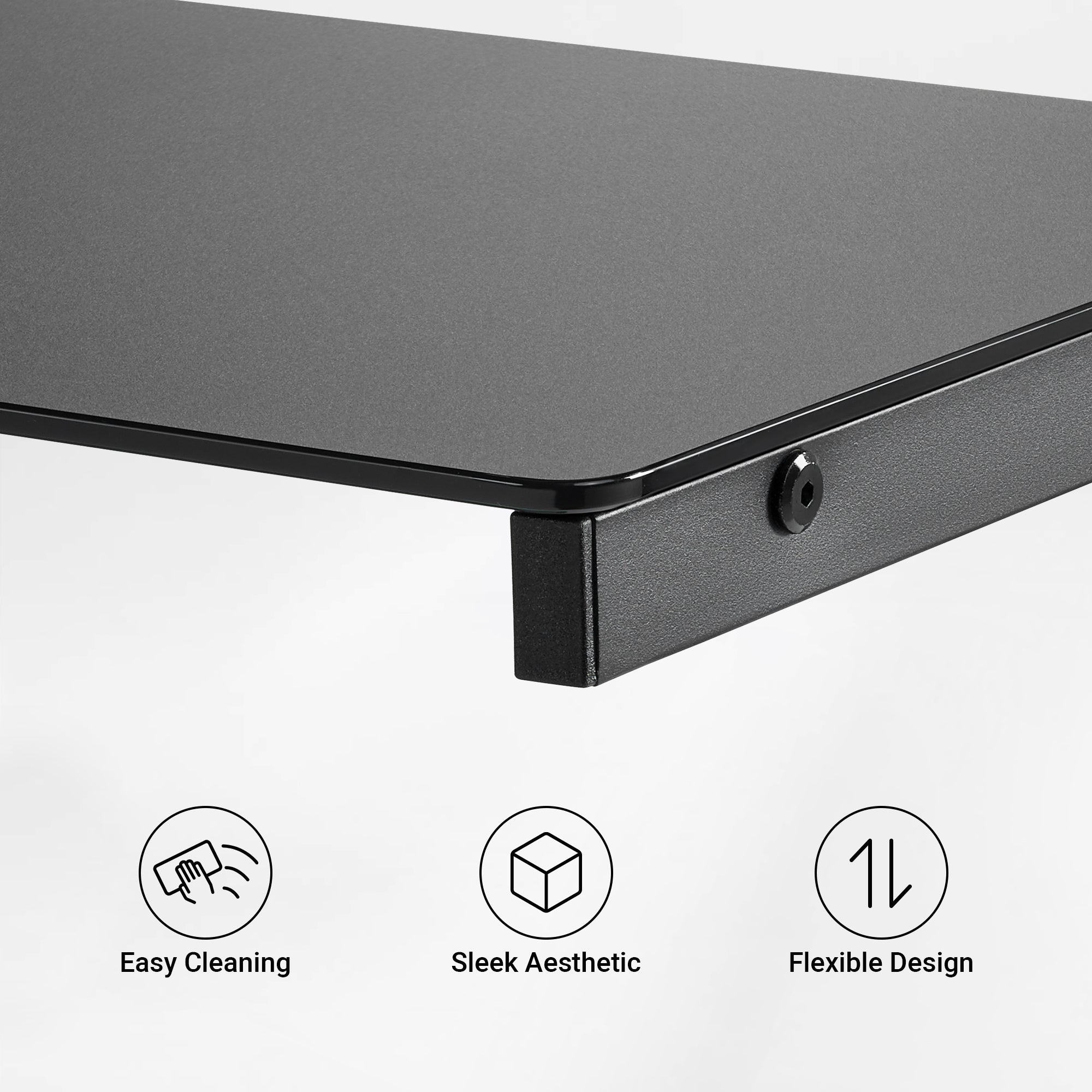 Eureka Ergonomic Mobile Height Adjustable Cpu Cart  of frosted glass, easy to clean