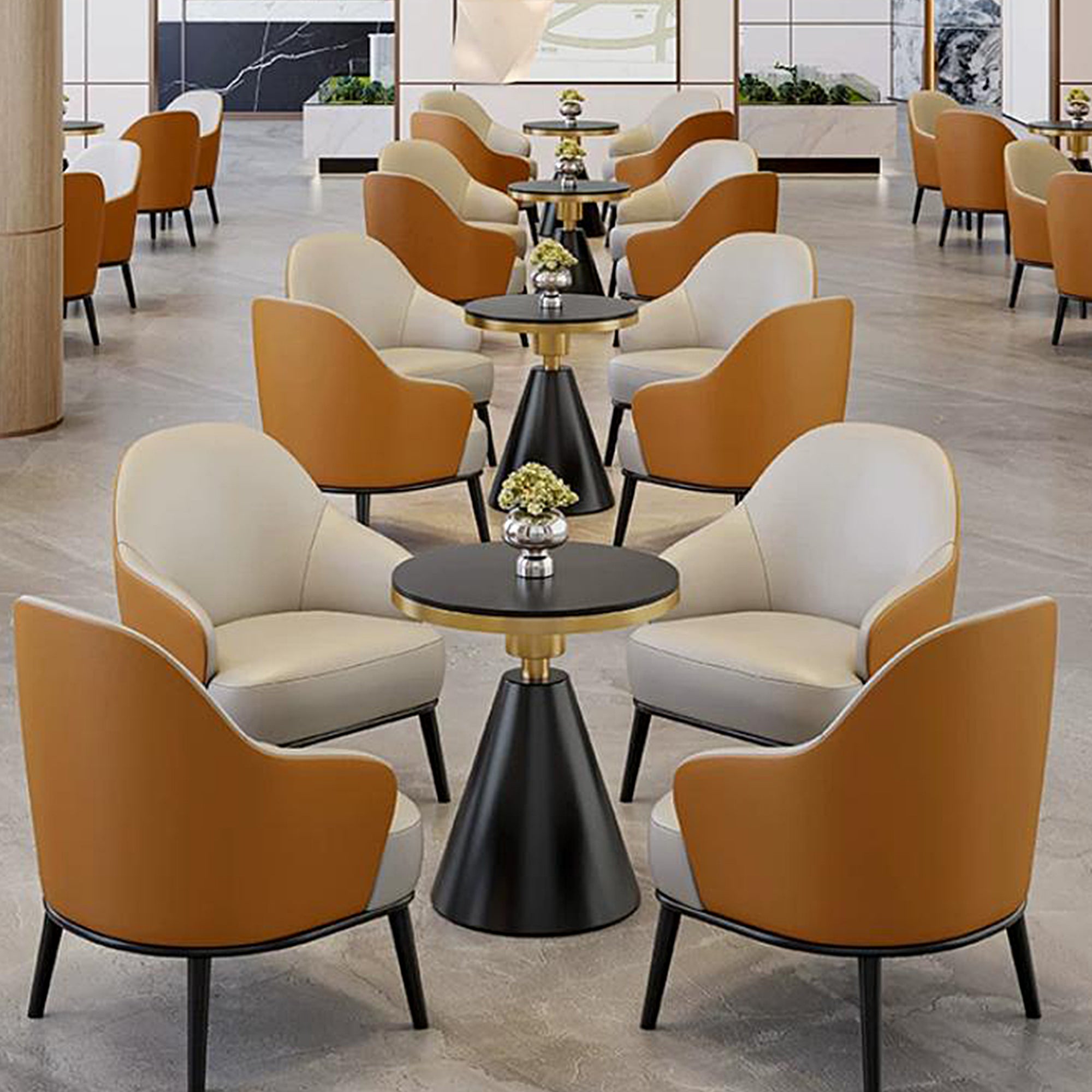 Modern Two-Tone Upholstered Armchair