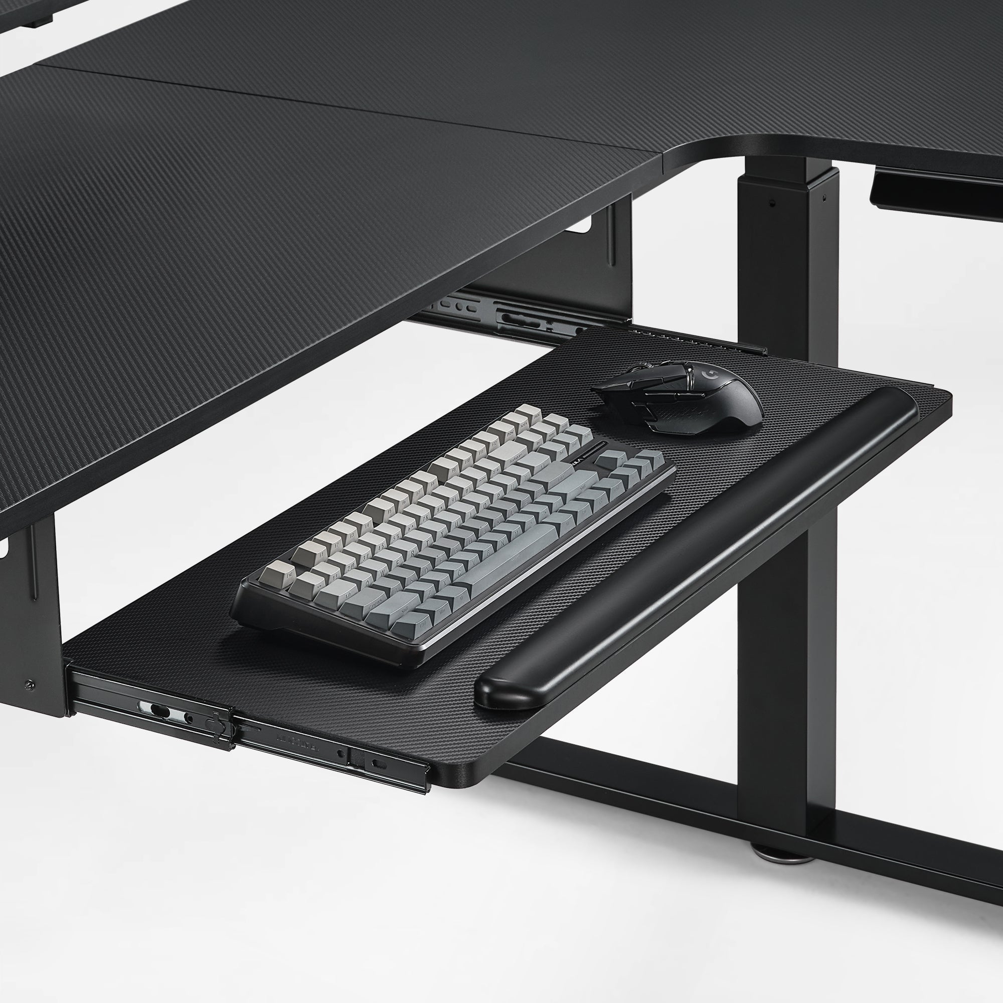 Eureka Ergonomic L-Shaped Desk With 29-Inch Keyboard Tray, Wrist Rest, and Mouse, Ergonomic Workspace.