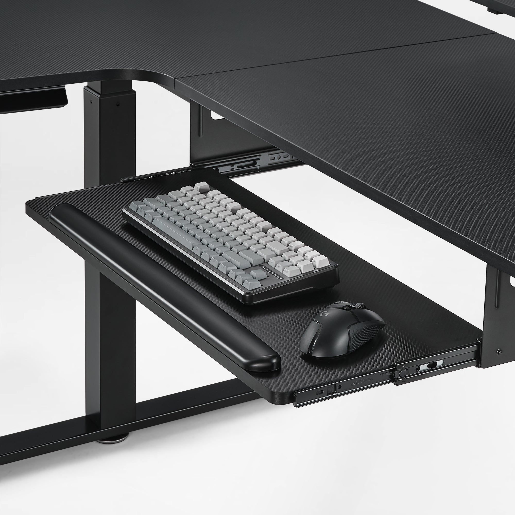 Eureka Ergonomic L-Shaped Standing Desk With 29-Inch Keyboard Tray and Equipped With Lip for Wrist Rest.