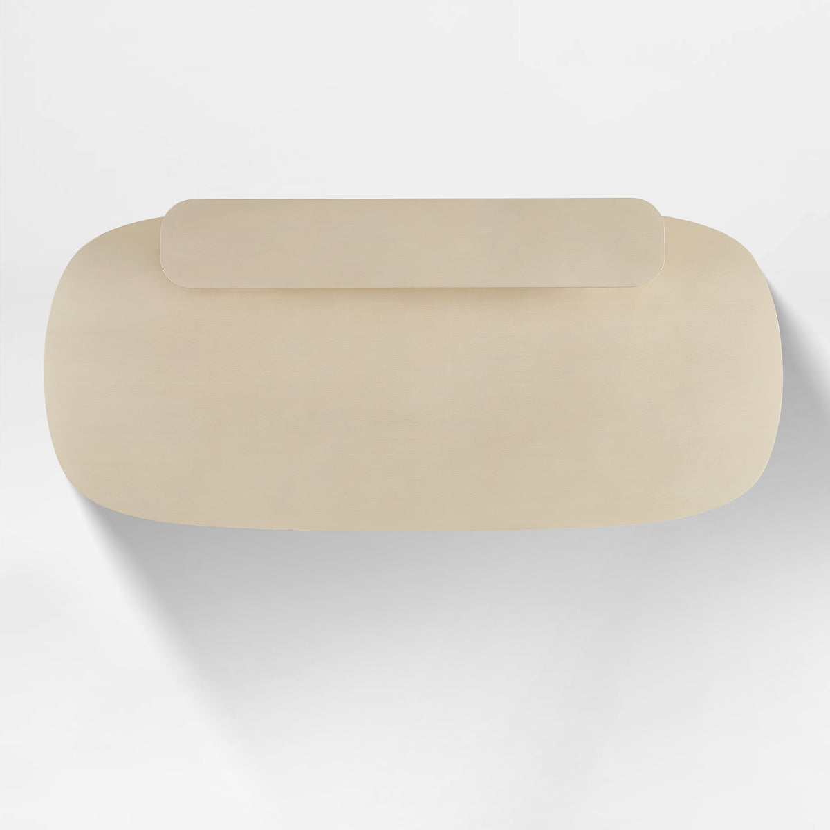 Eureka Ergonomic Opal Oval Executive Standing Desk, Light Beige Finish - Top View.