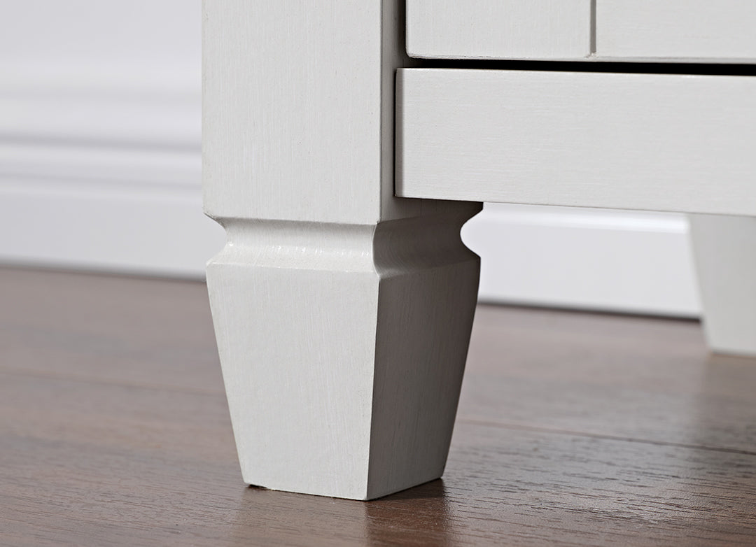 Ark Es 29 White File Cabinet Detail - Angled Leg, Modern Home Office Storage Solution.