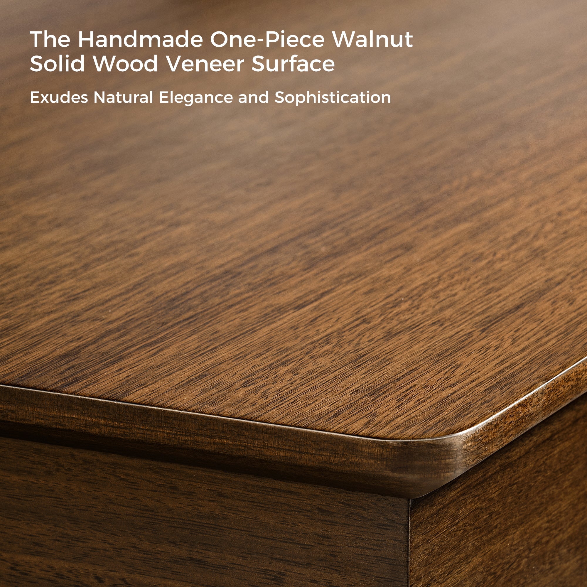Ark Executive Standing Desk Walnut Wood Veneer Surface, Natural Elegance.