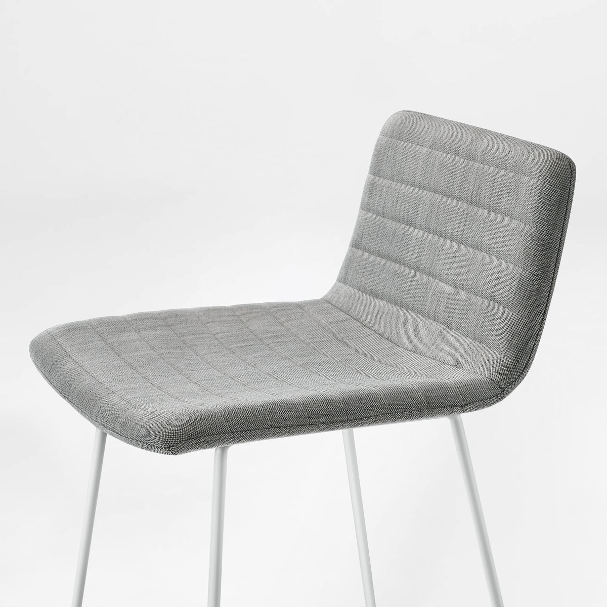 Eureka Ergonomic Topki gray channel-stitched seat from the side