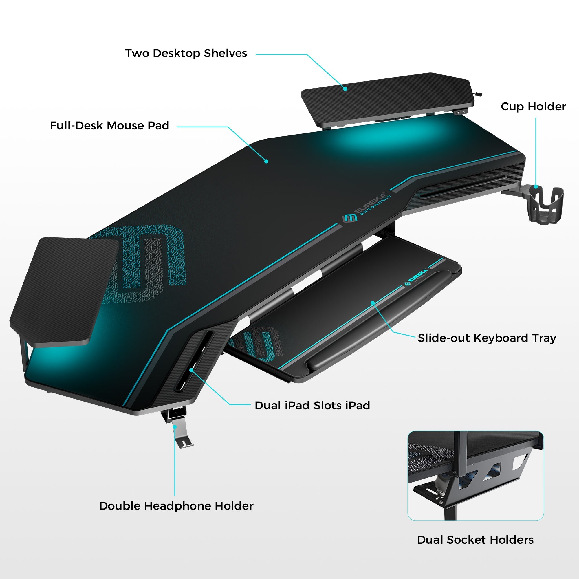 Aero Wing Shaped Studio Desk  (63" & 72'')