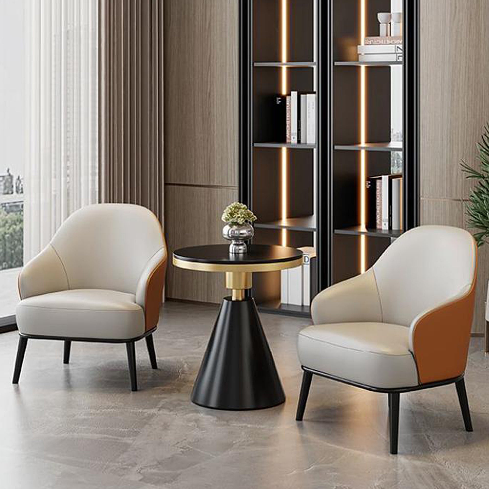 Modern Two-Tone Upholstered Armchair