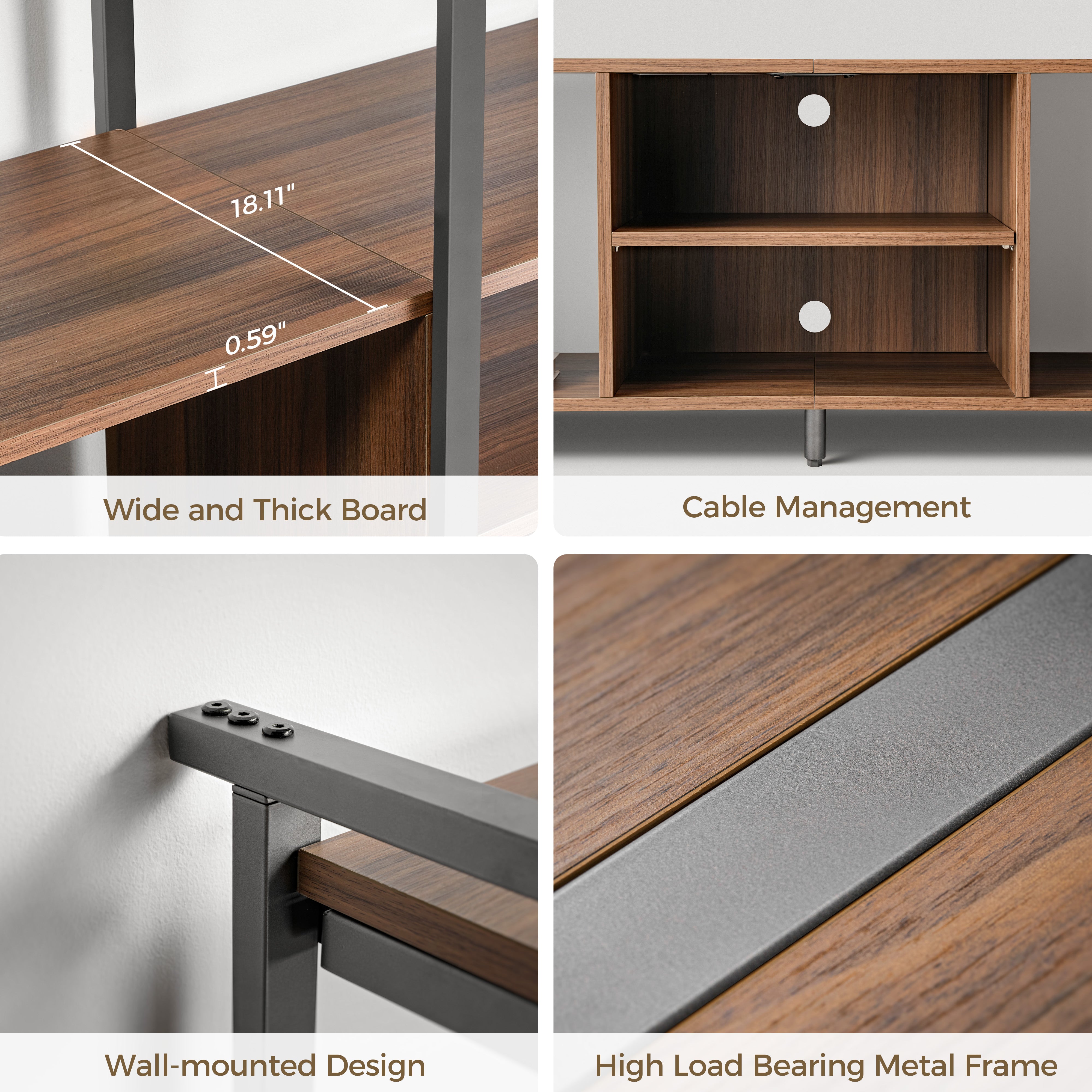 Sonoma Modern TV Stand with Storage Cabinet & Book Shelves