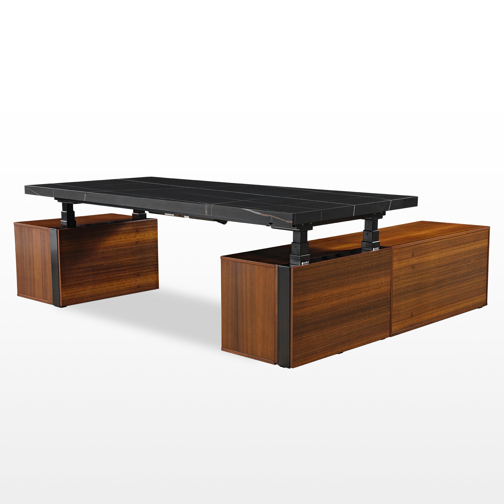 Zen Pro Series, 87"/72" Executive Standing Desk with Cabinets Set