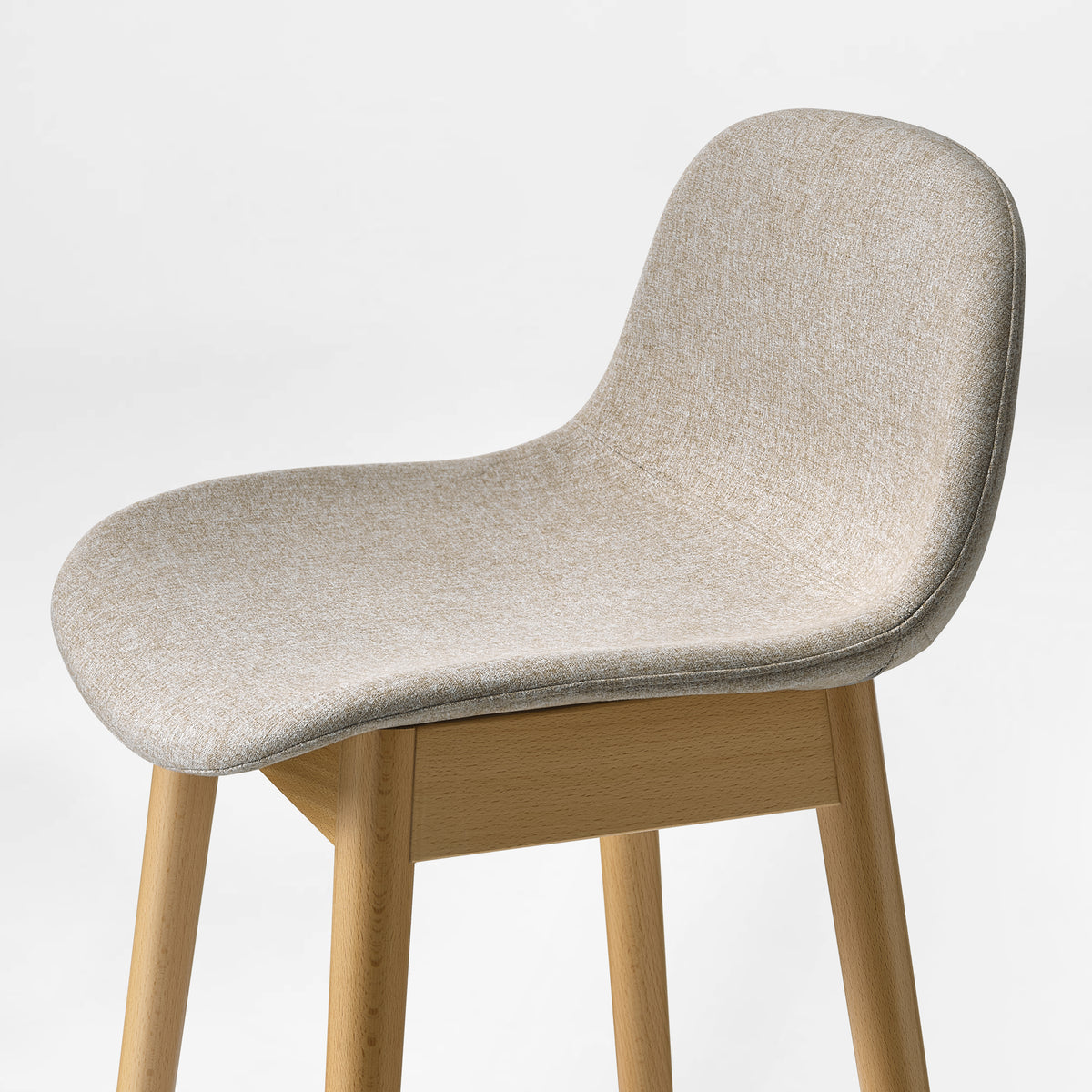 Eureka Ergonomic Perchamp beige stool seat in a side close-up