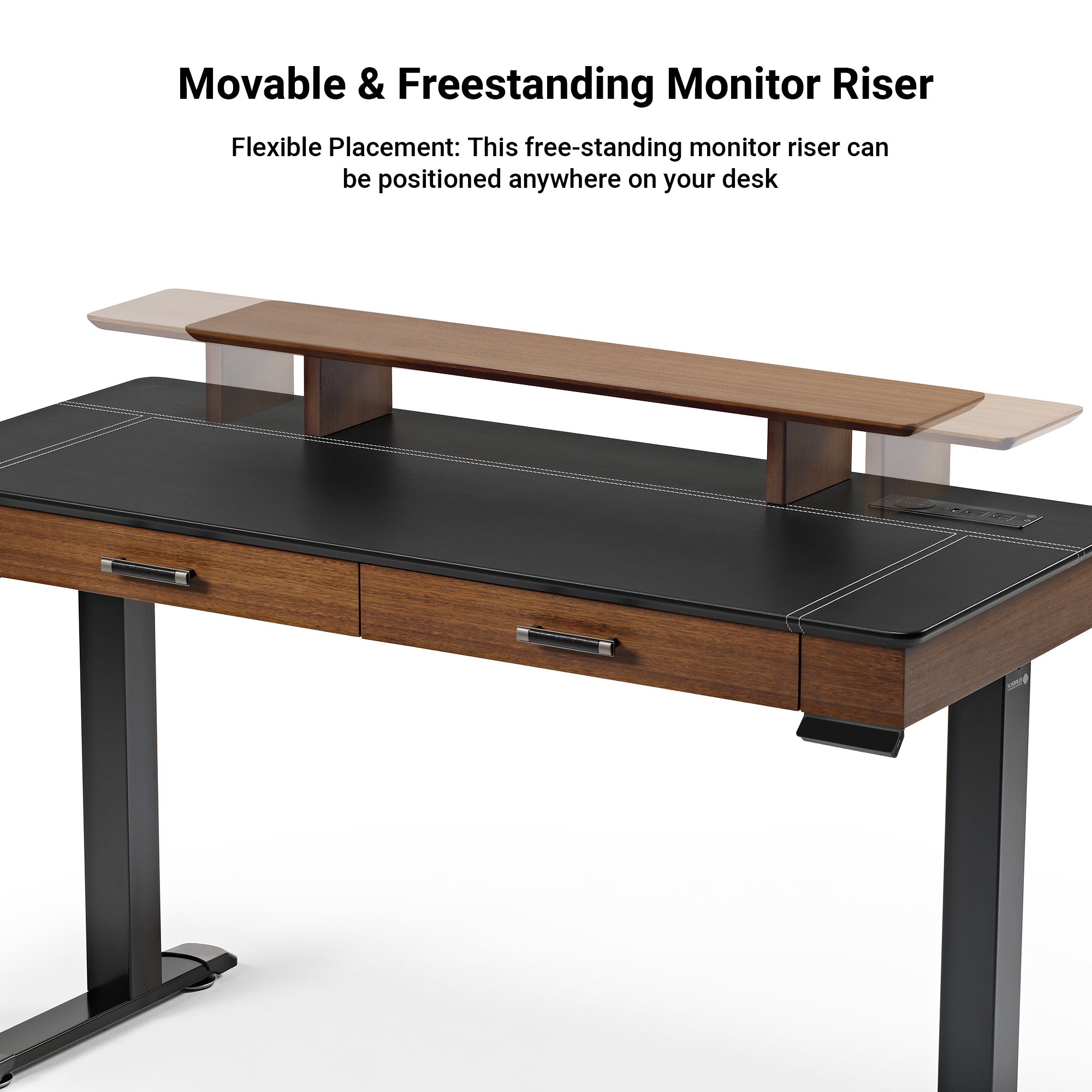 Faux Saddle Leather Adjustable Standing Desk (55"x23")