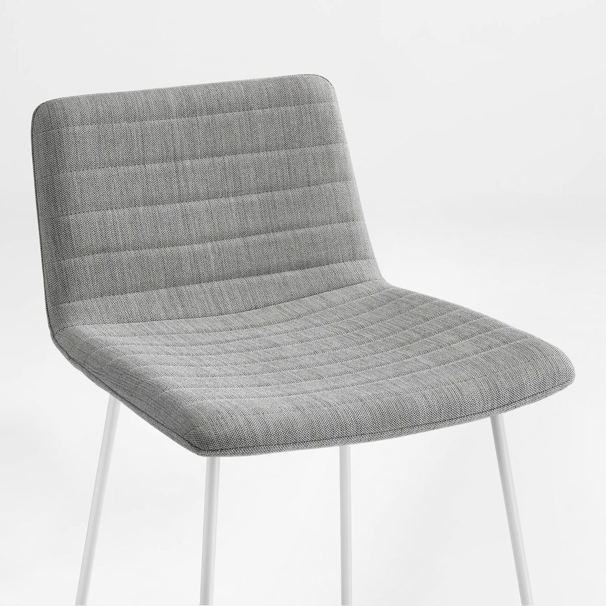 Eureka Ergonomic Topki stool quilted gray fabric seat close-up