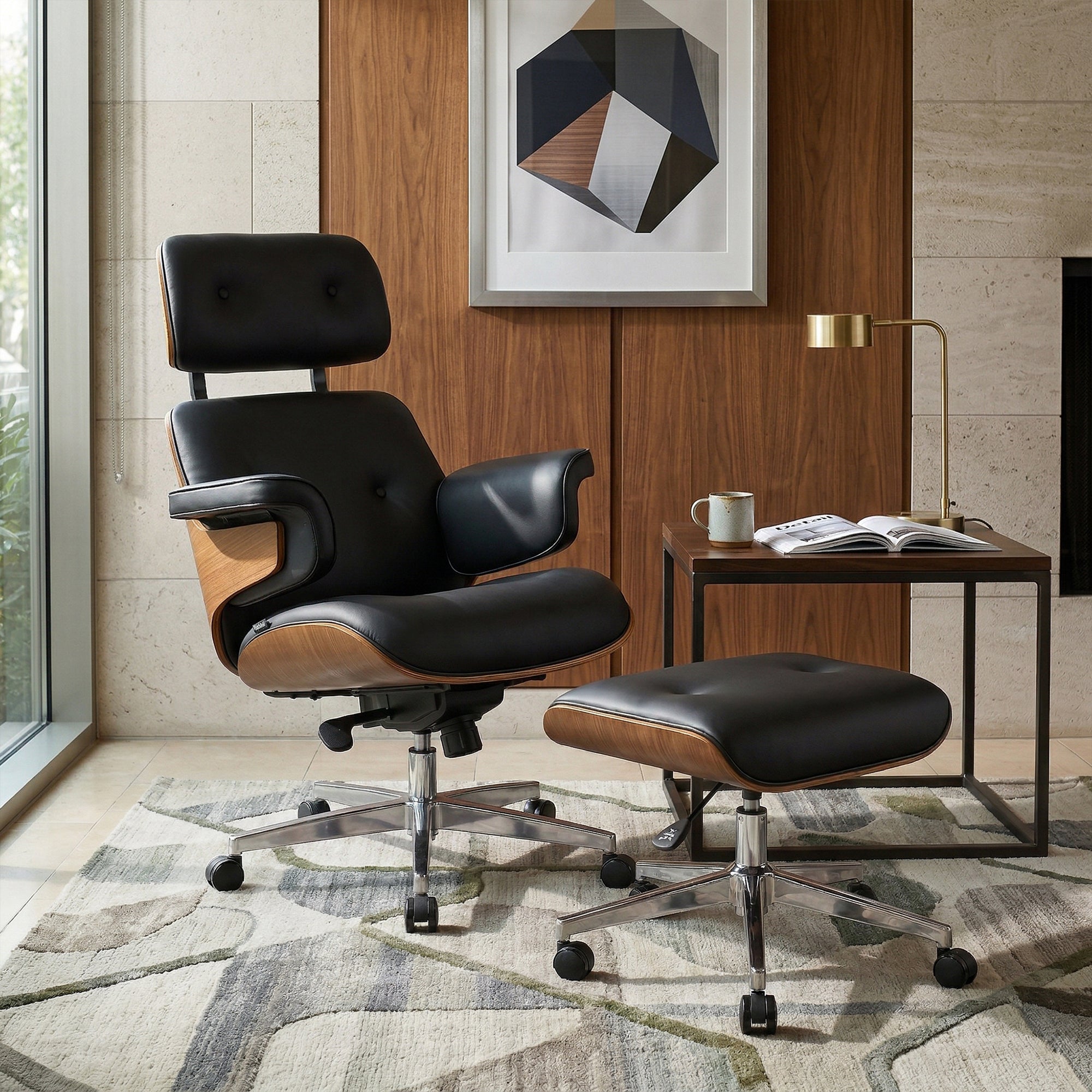 Eureka Ergonomic Mathias Soft Pad Ottoman Microfiber Leather