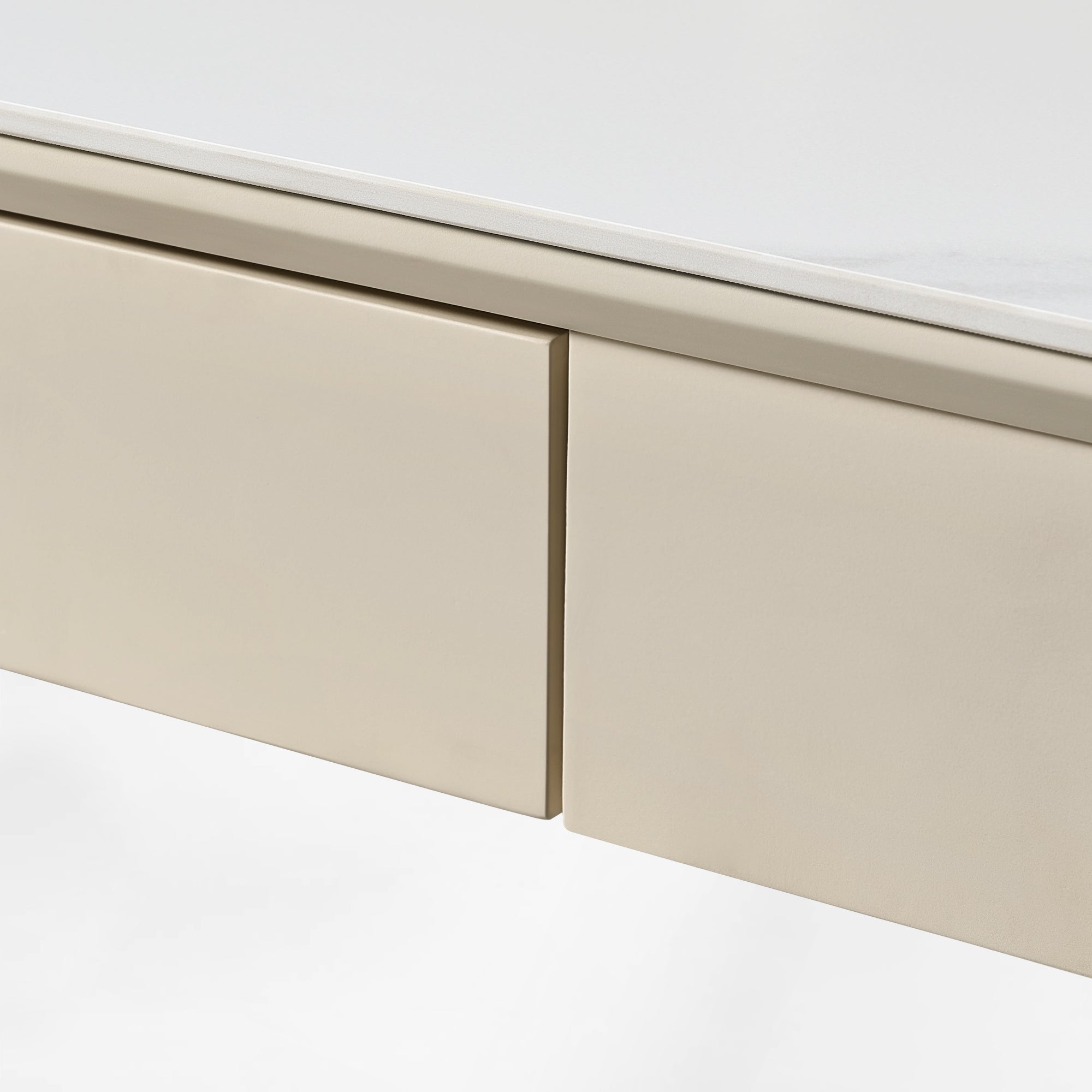 Ark Executive Standing Desk with Grain-Matched Wood Drawers.