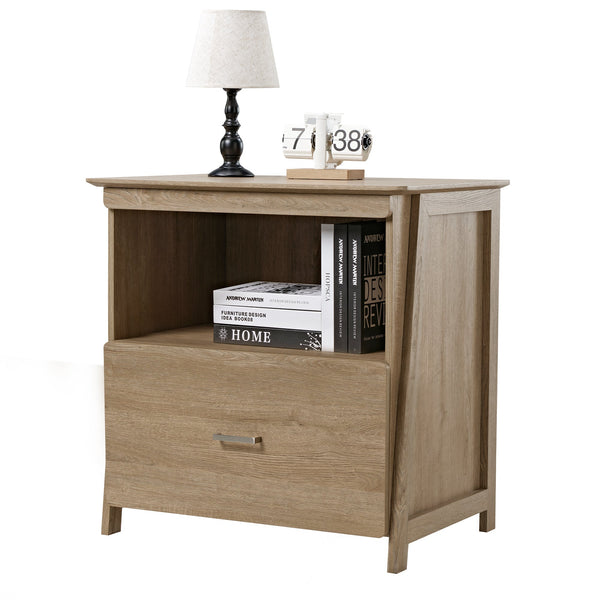 Eureka Ergonomic Ark El Oak File Storage Cabinet, With Lamp and Books, Home Office Storage Solution.