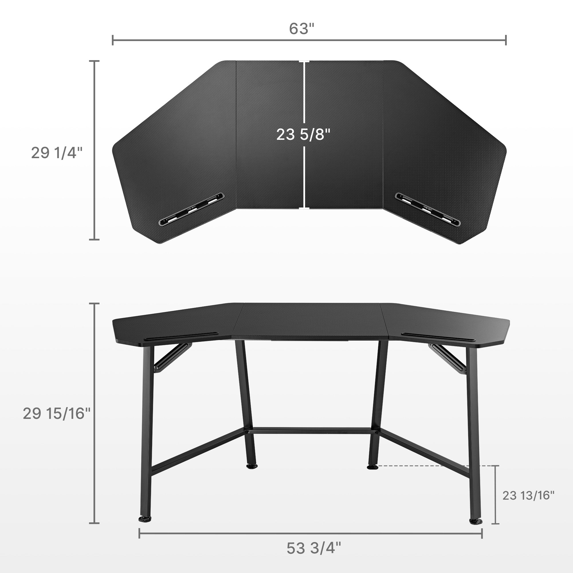 Aero Wing Shaped Studio Desk  (63" & 72'')