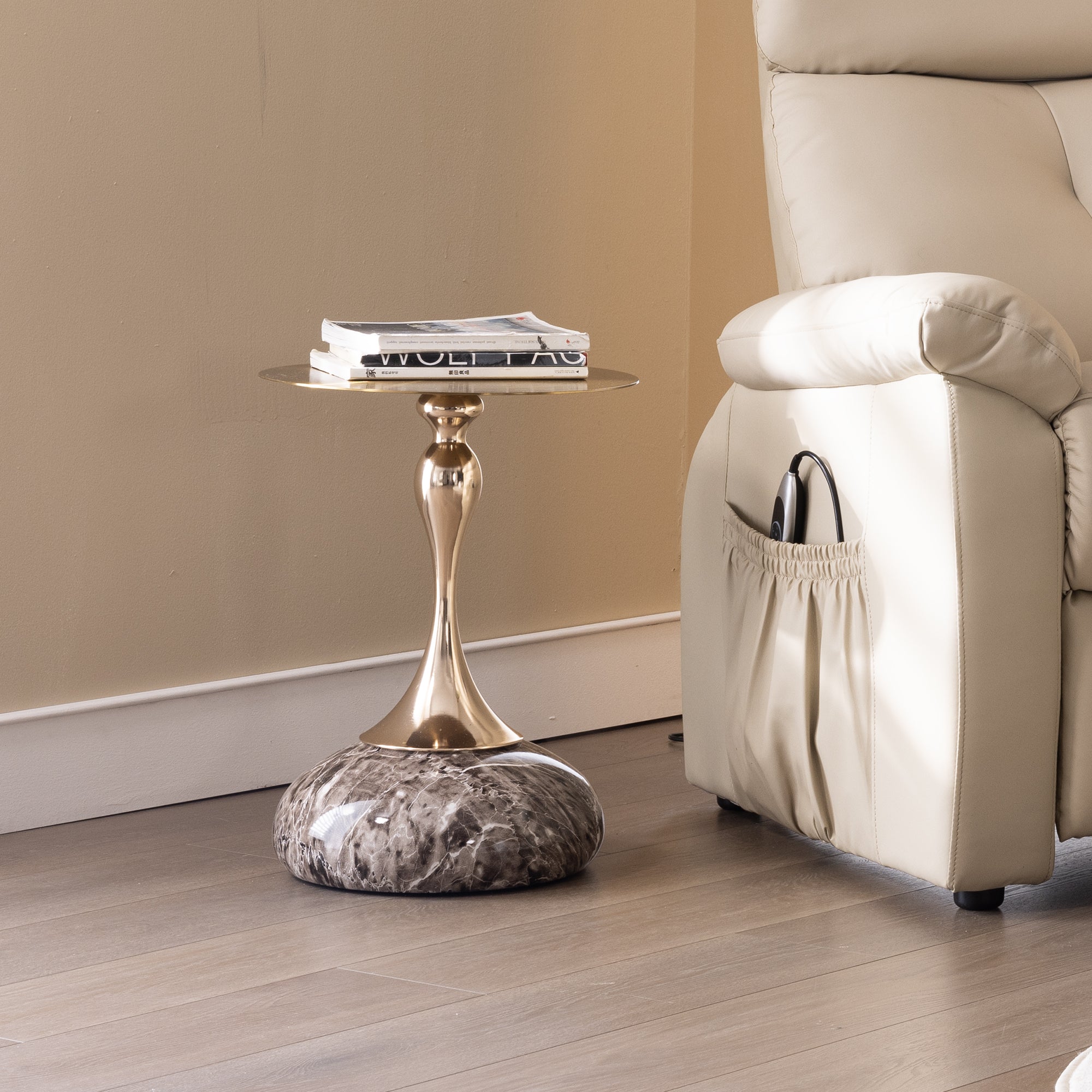15" Round Metal Top Side Table