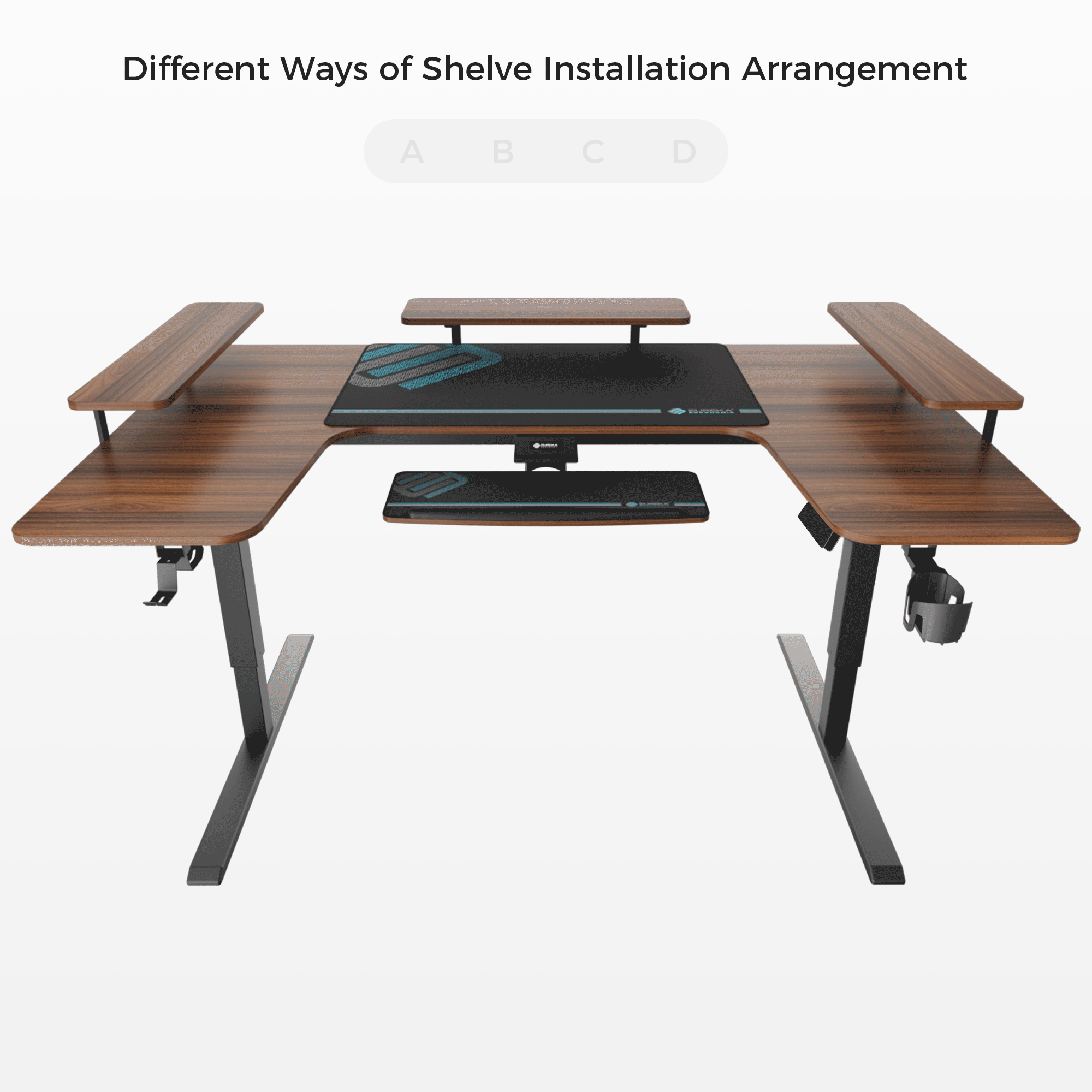 U-Shaped Standing Desk with Accessories Set (74"x23")