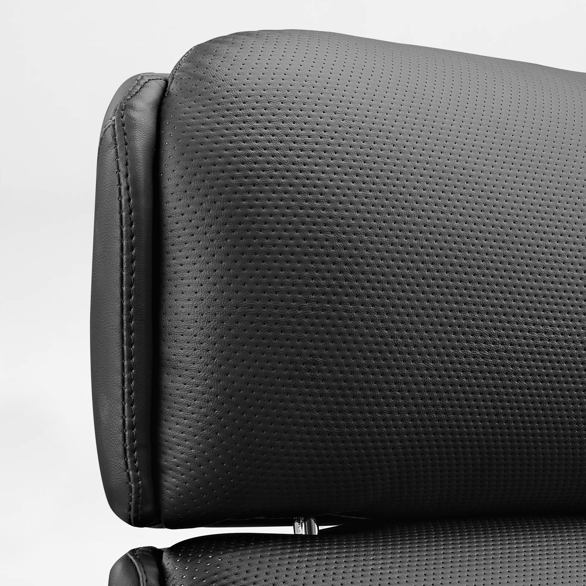 Royal Executive Office Chair Black Perforated Microfiber Leather Backrest, Breathable Design and Refined Stitching.