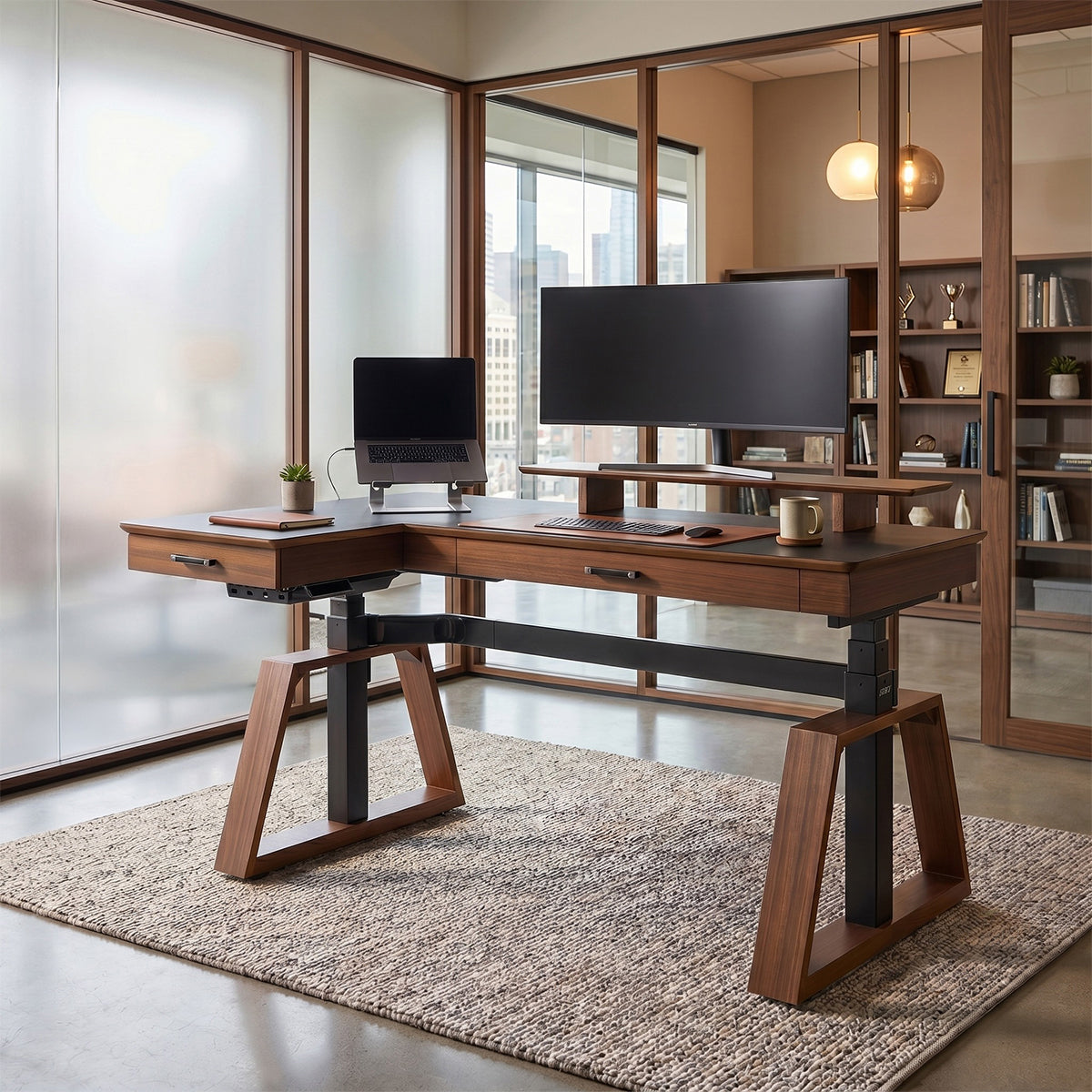 Ark Pro L-Shaped Standing Desk (63"x23")